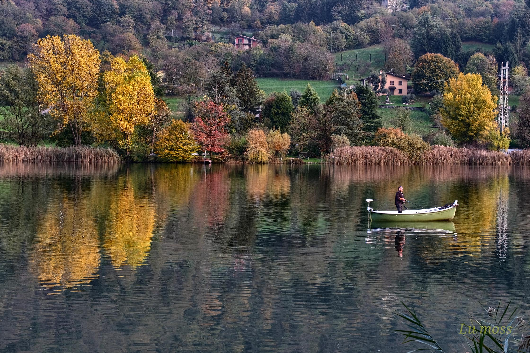 Fishing on the lake.
