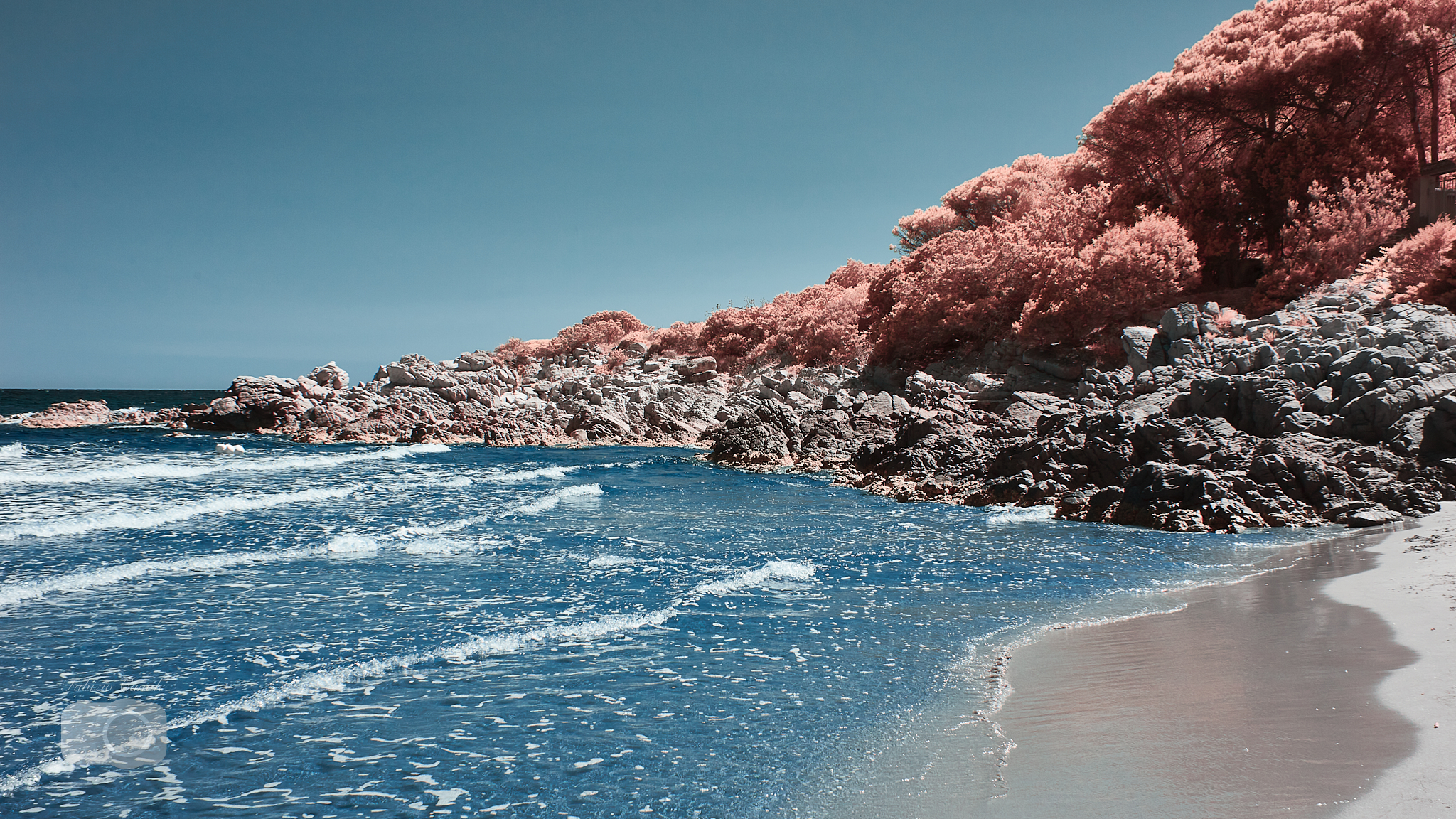 Beach in false colors