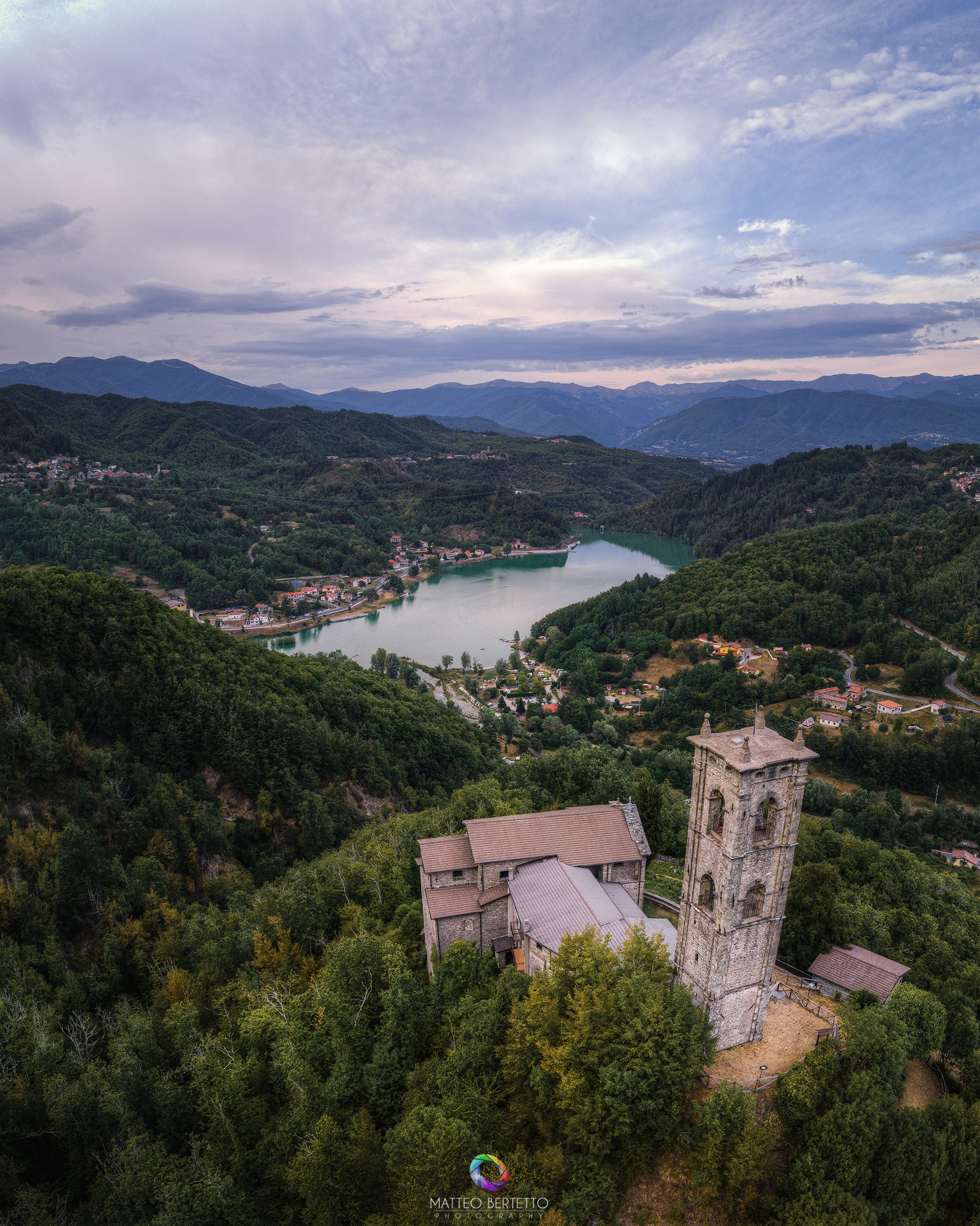 Church of Gorfigliano and Lake Gramolazzo