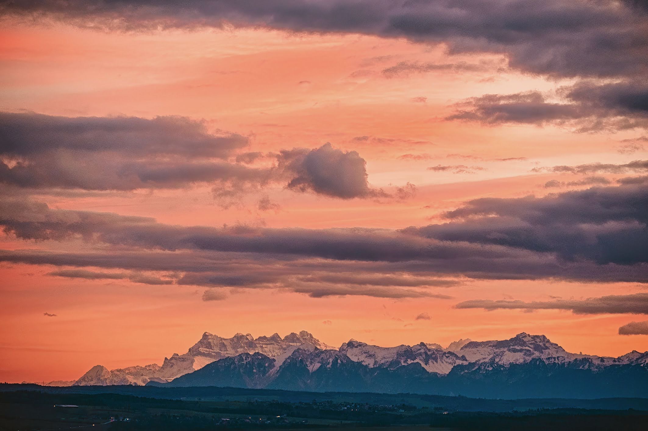 Tramonto invernale, Jura nord-Vaudois, Svizzera