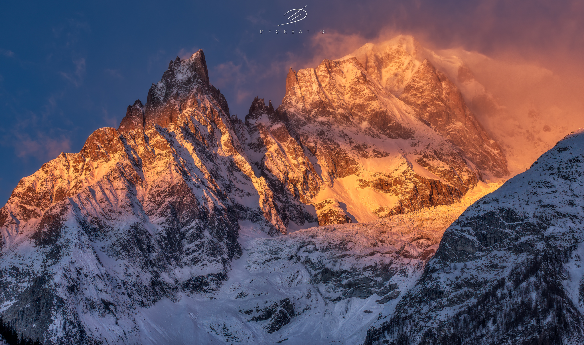 Epic sunrise on Mont Blanc