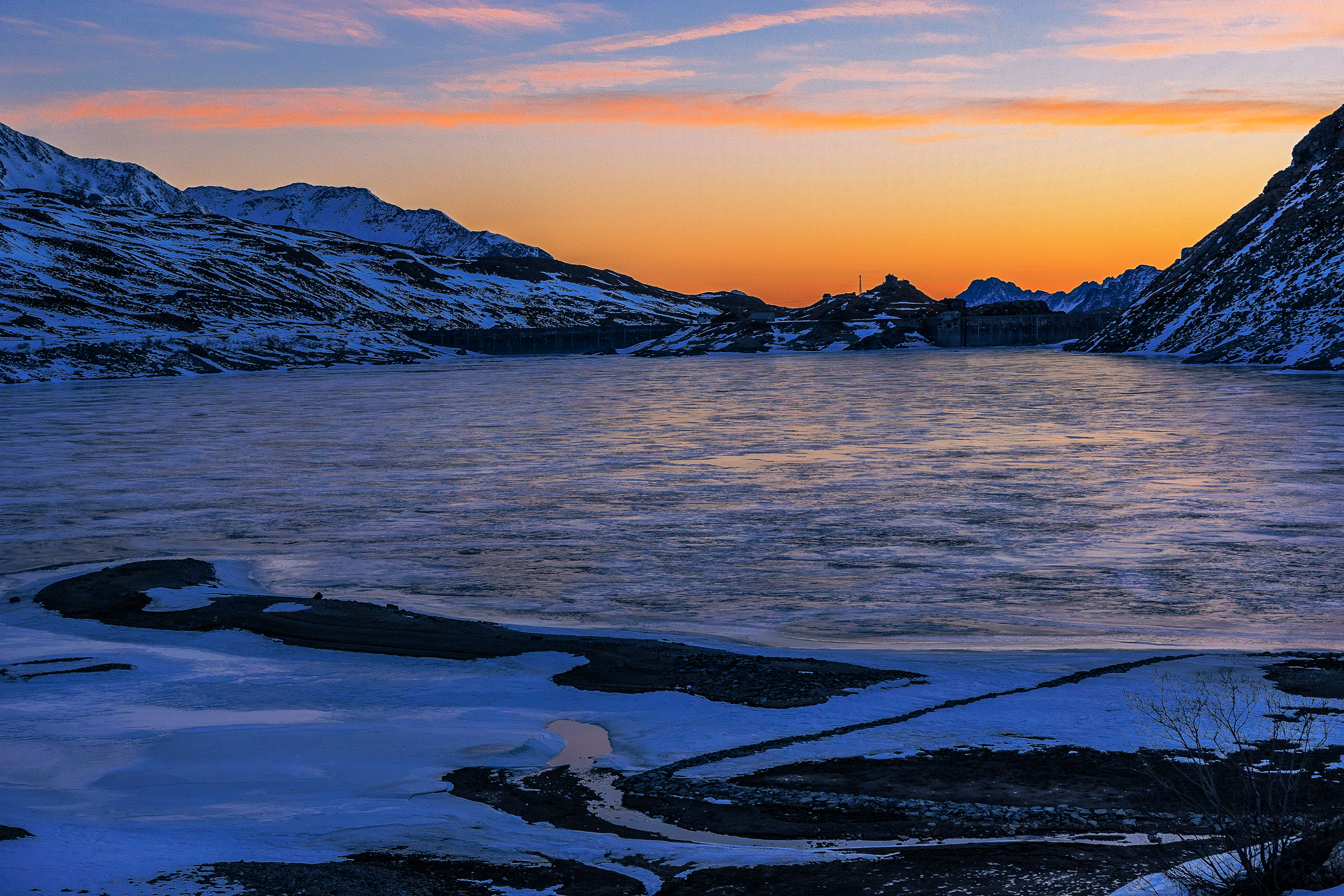 Sunset in Montespluga