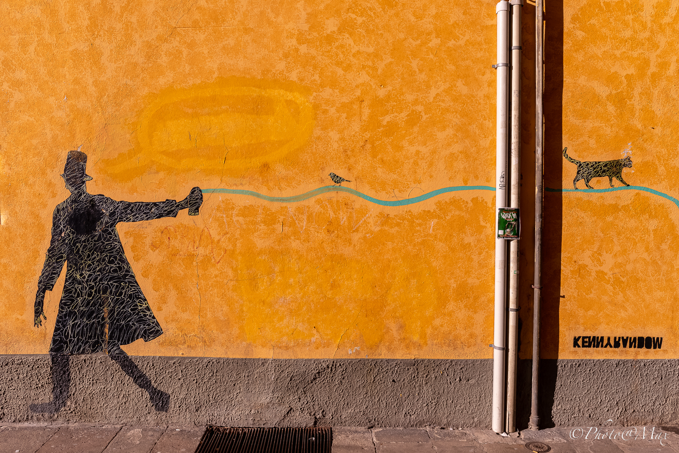 The top hat, the cat and the bird