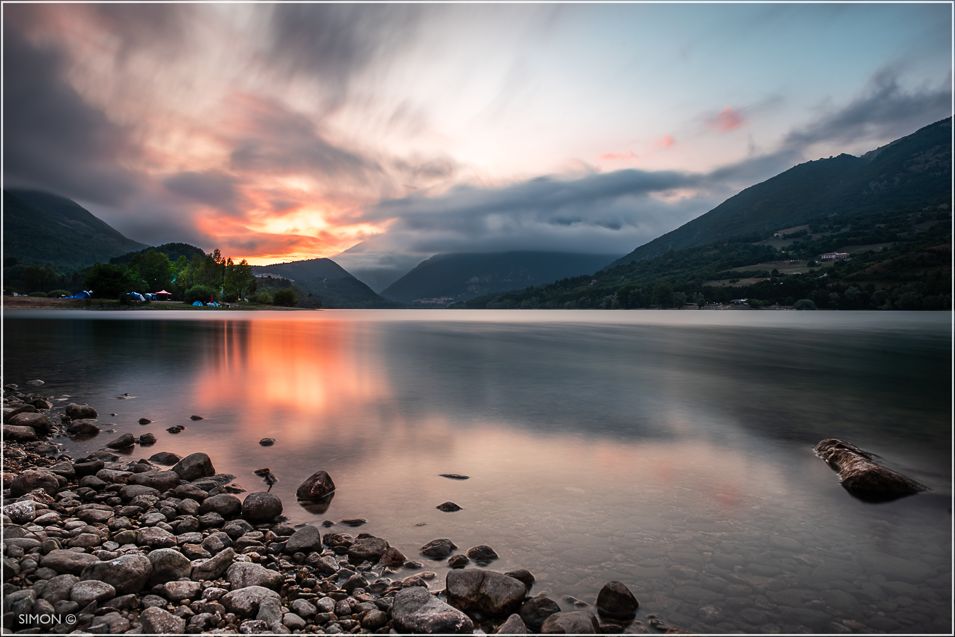 Sunset over Lake Barrea