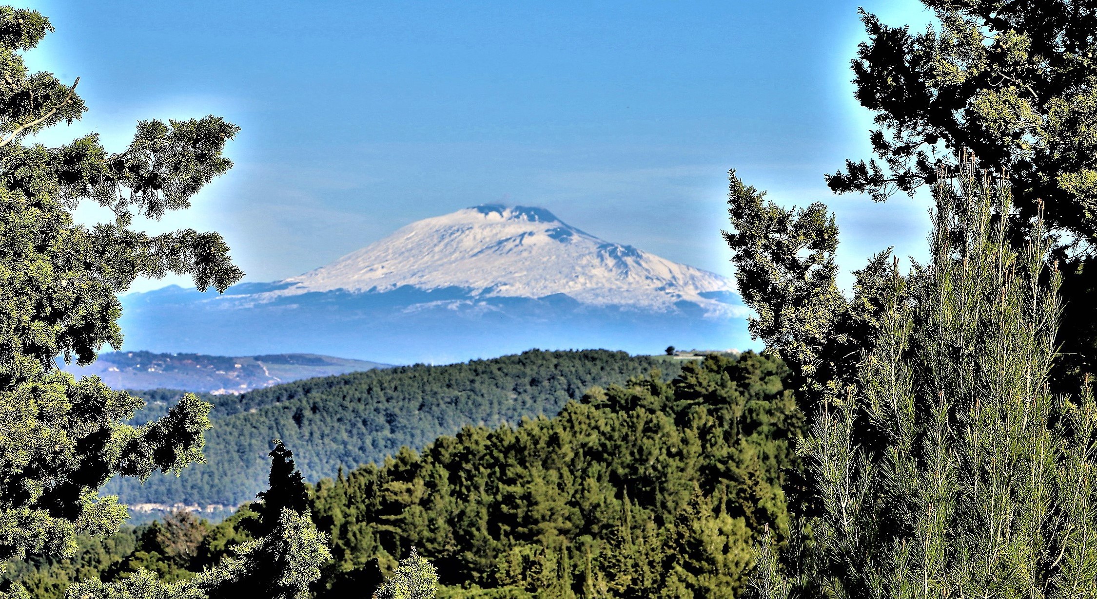 Etna seen from the Hyblaean Mountains