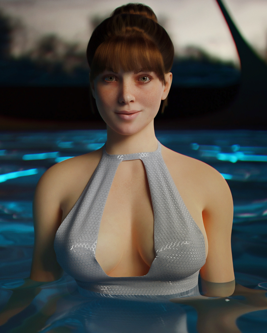In water