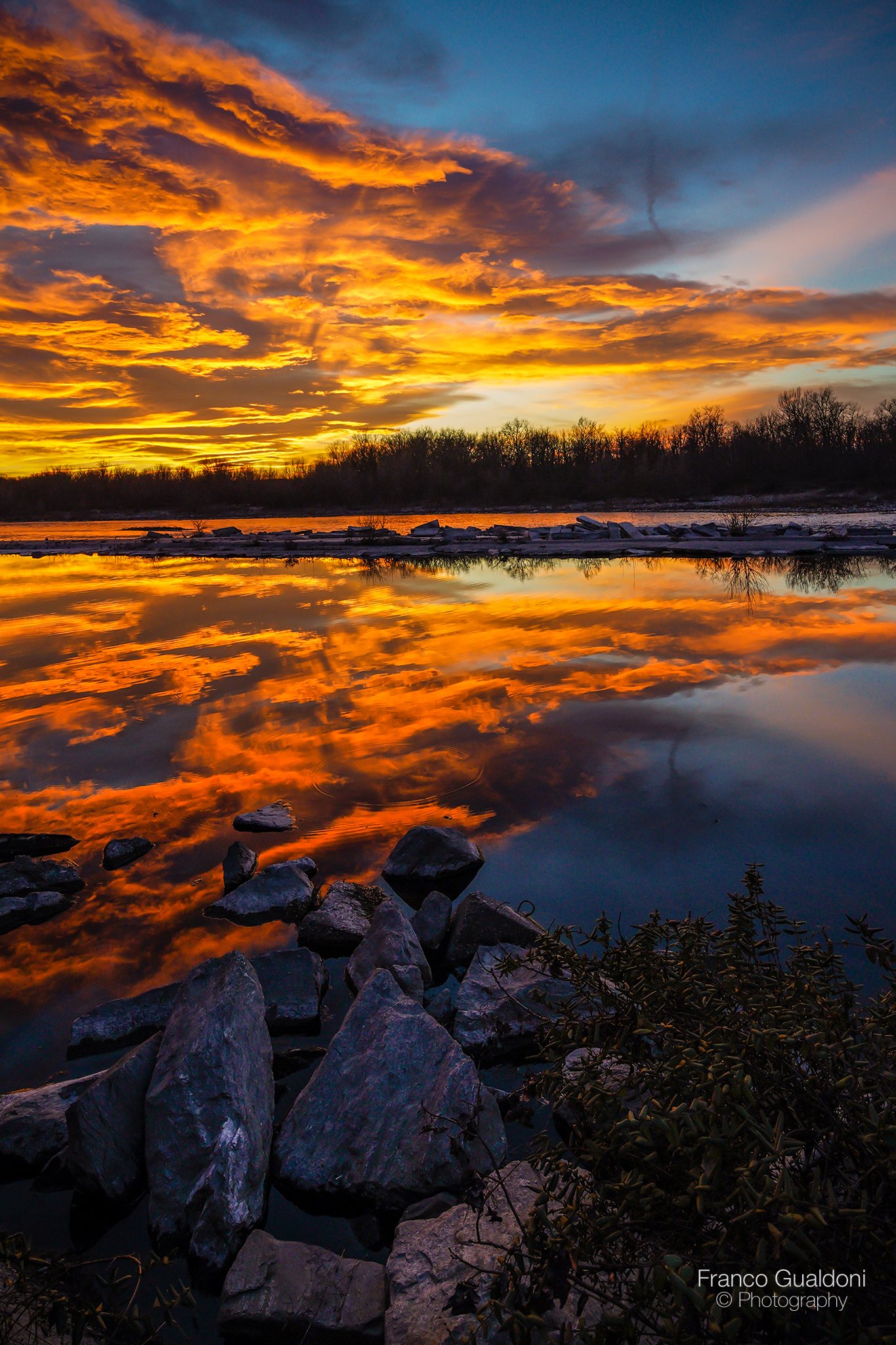Sunset over the Ticino River...