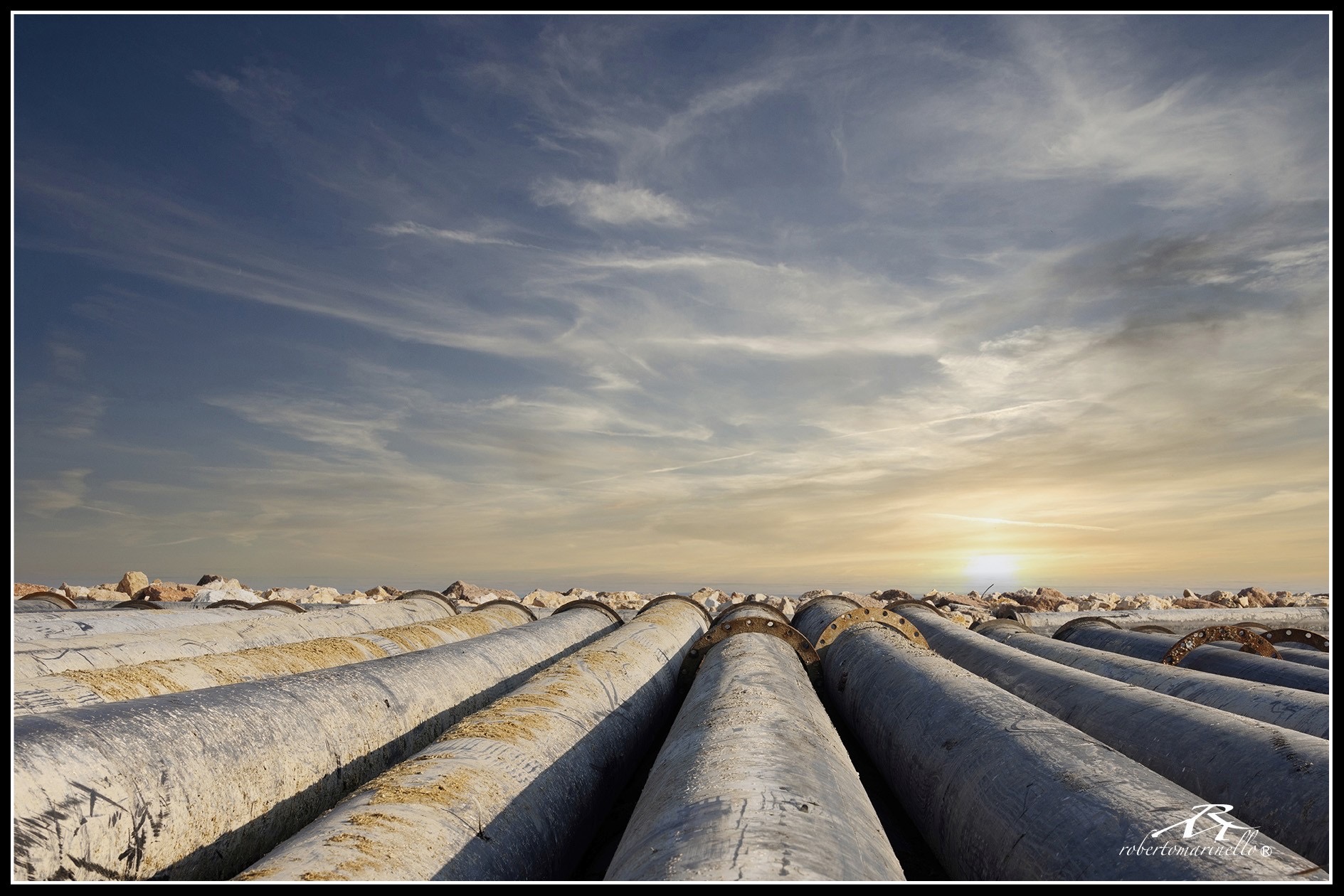 Iron pipes near Rosolina Ma beach