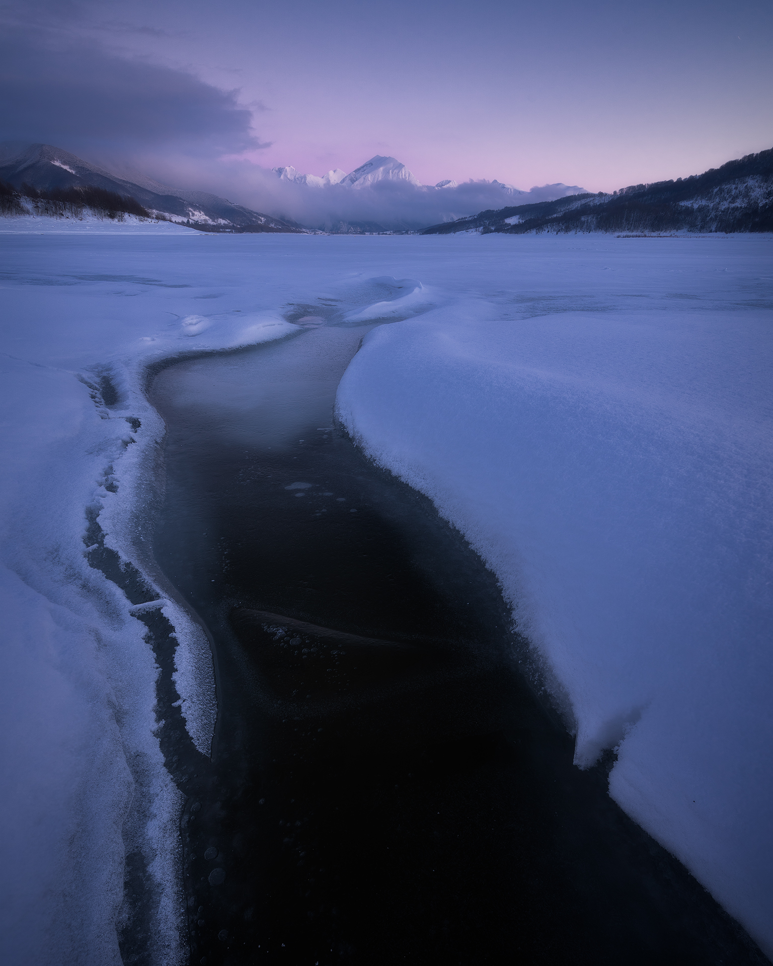 Lake Campotosto and Monte Corvo