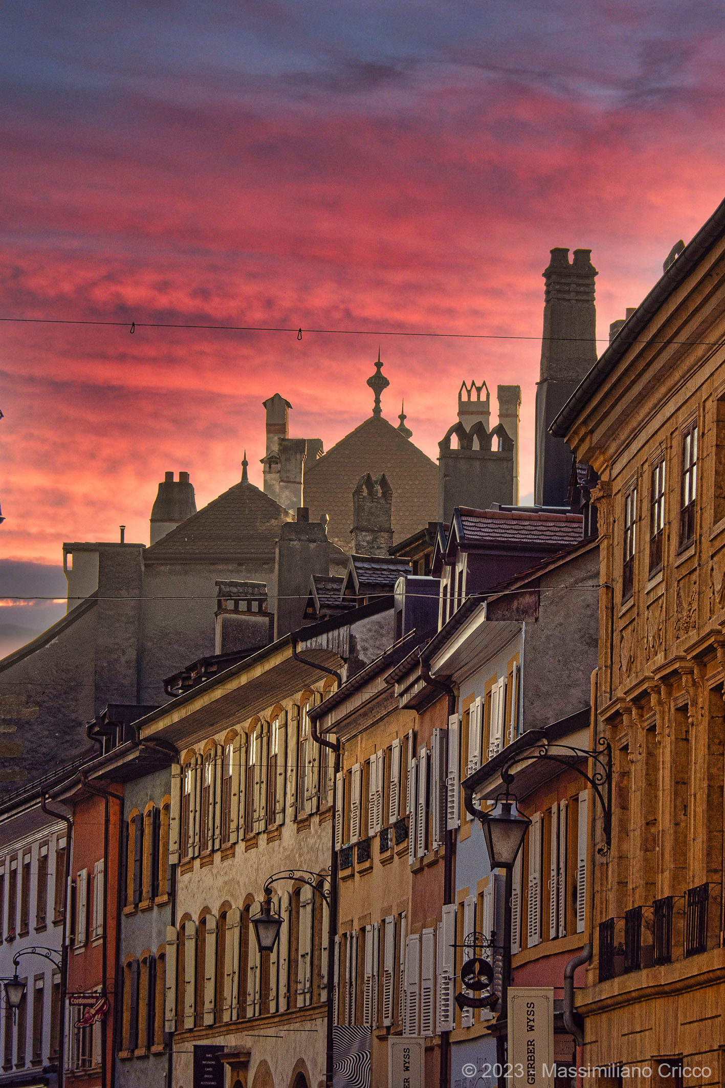 The chimneys of Yverdon-les-Bains, Switzerland