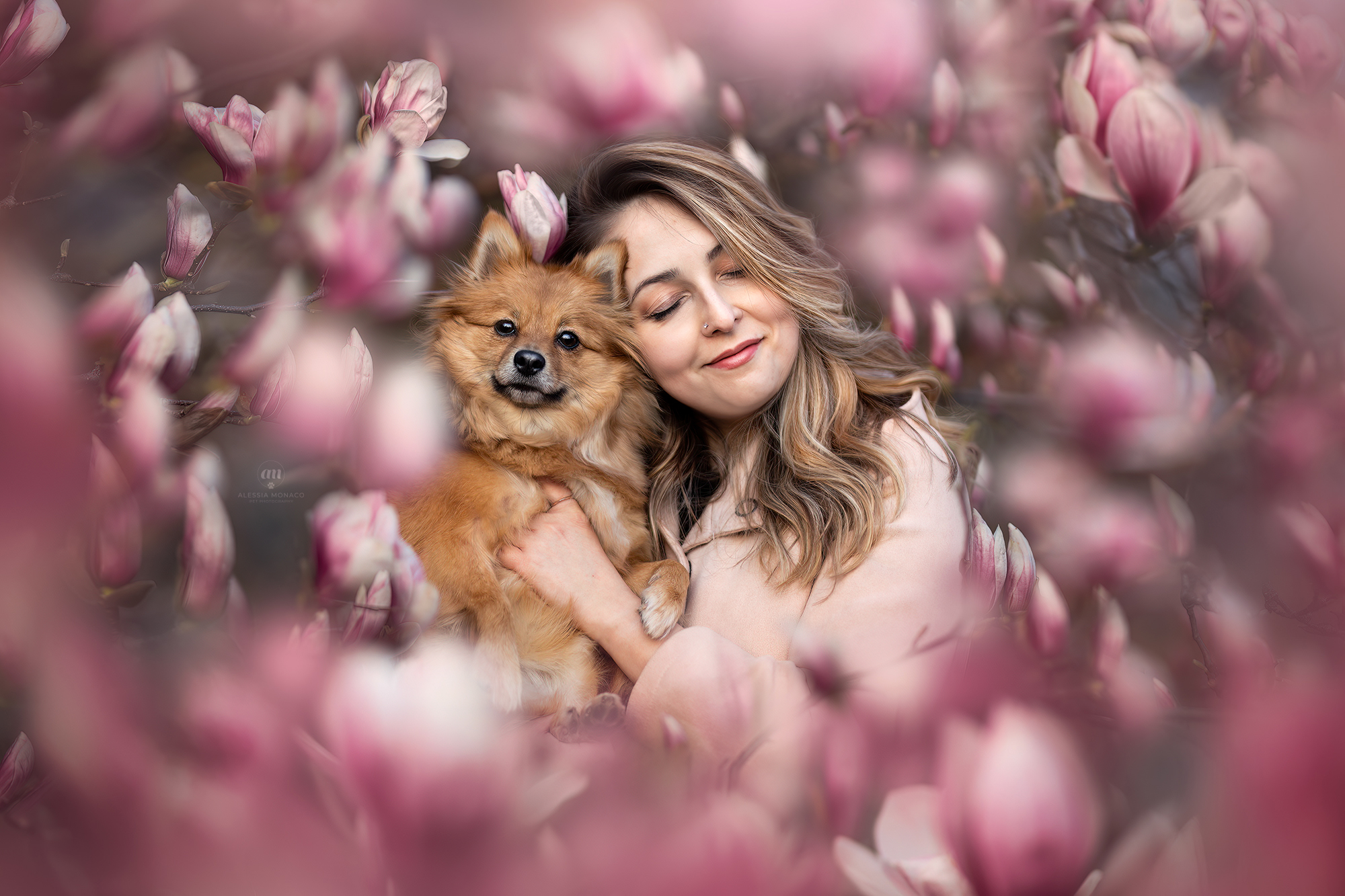 Iris and Romina among the magnolias