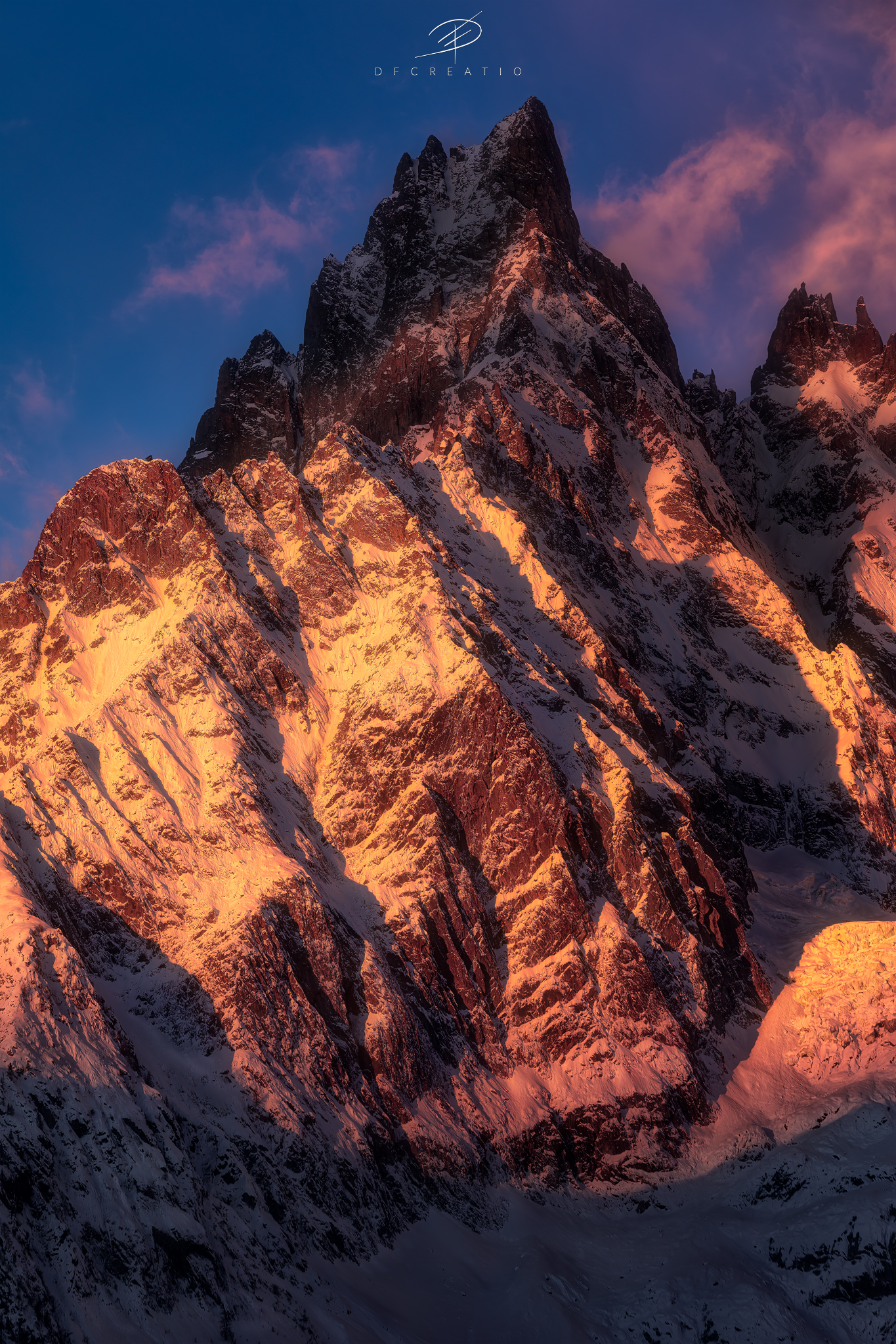Sunrise on the Aiguille de Peuterey