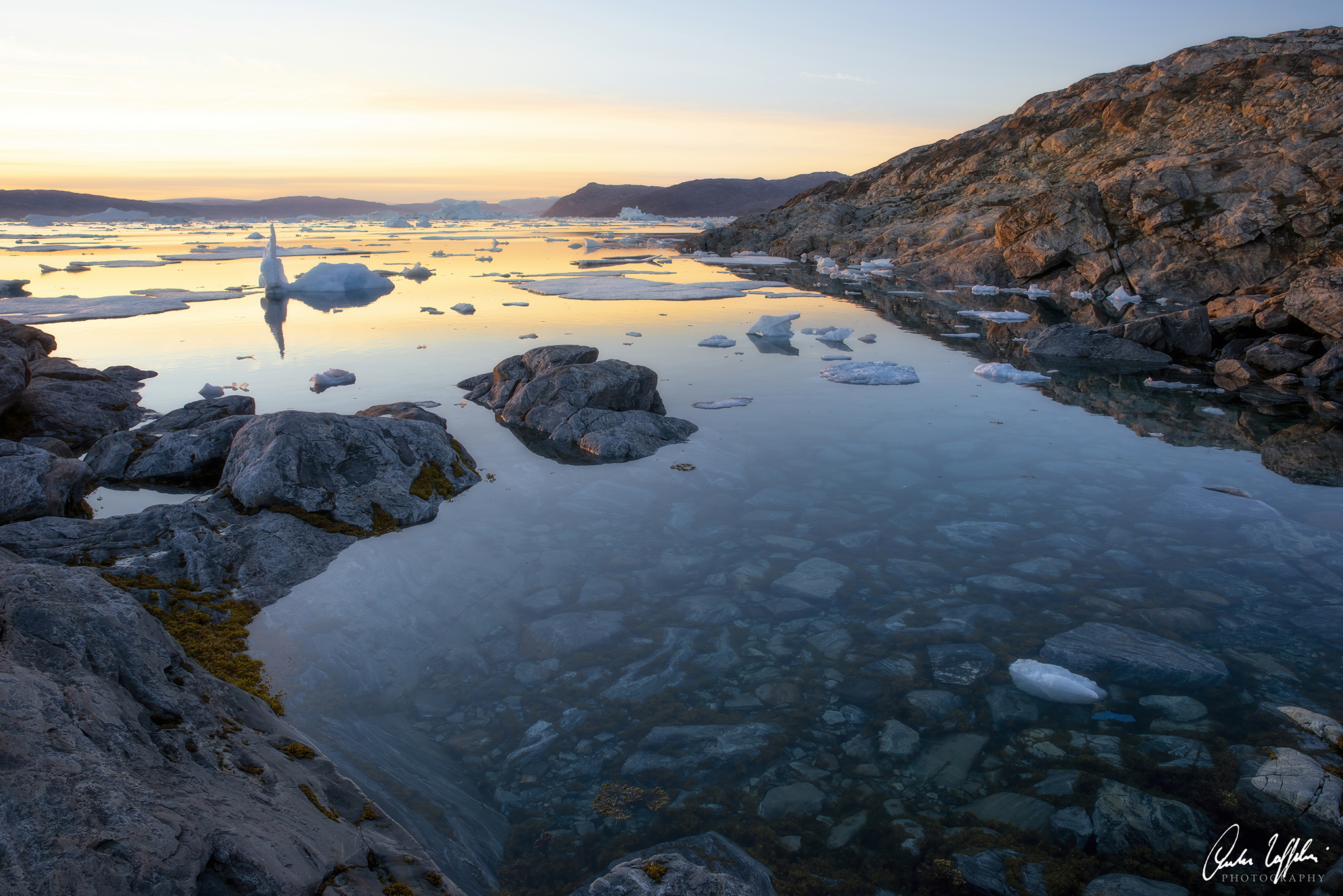 Tramonto sul Sermilik fiord