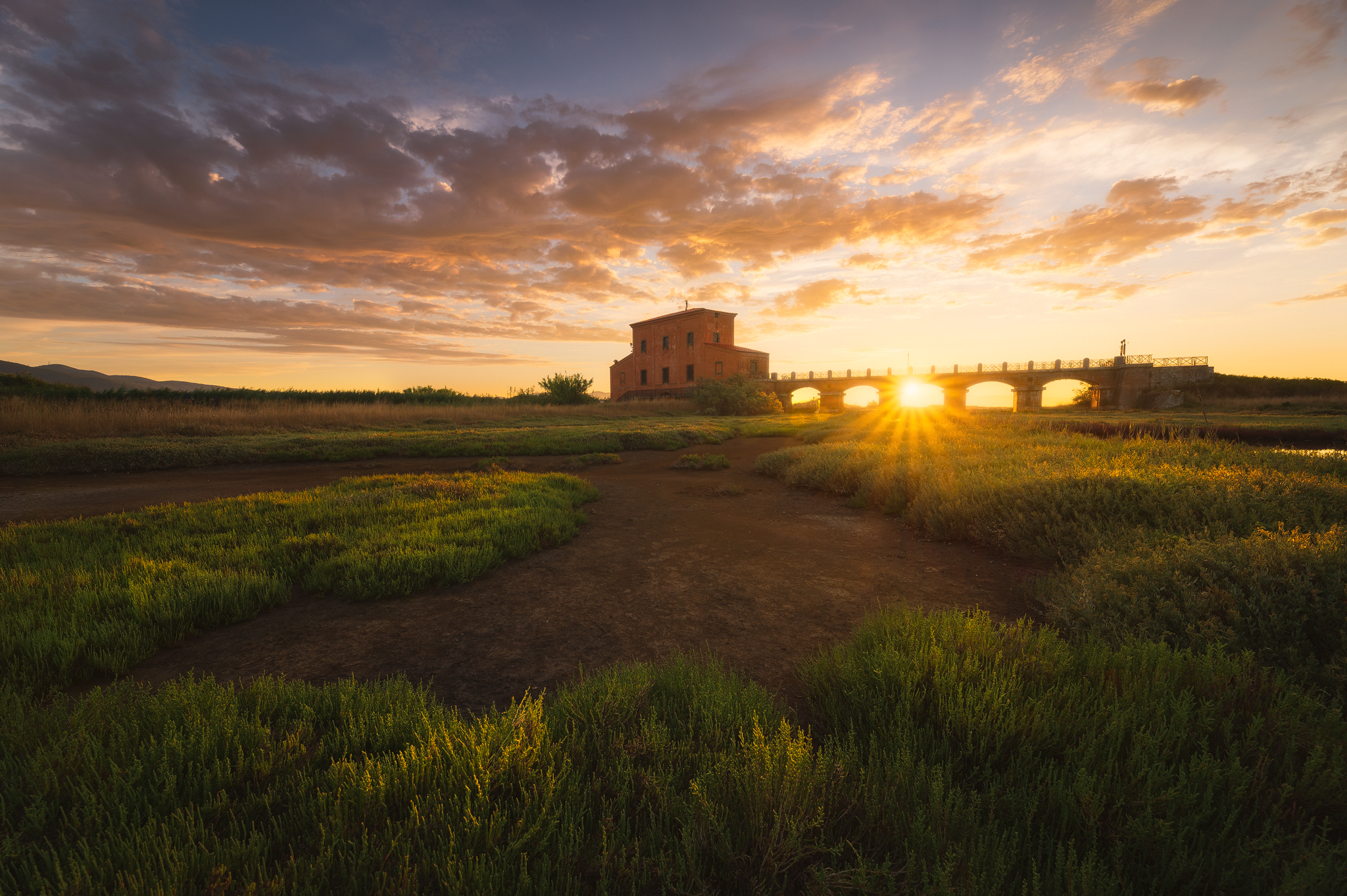 Sunrise on the red house