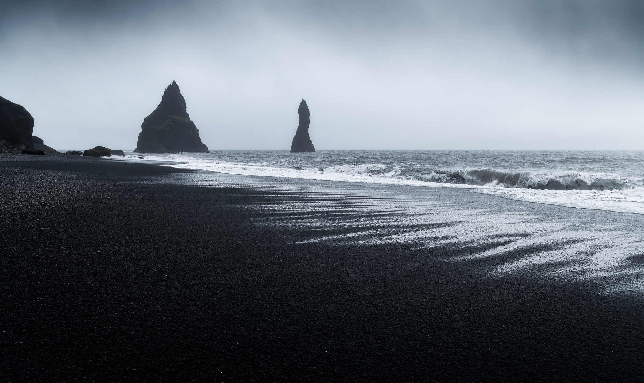 Black Beach under the rain