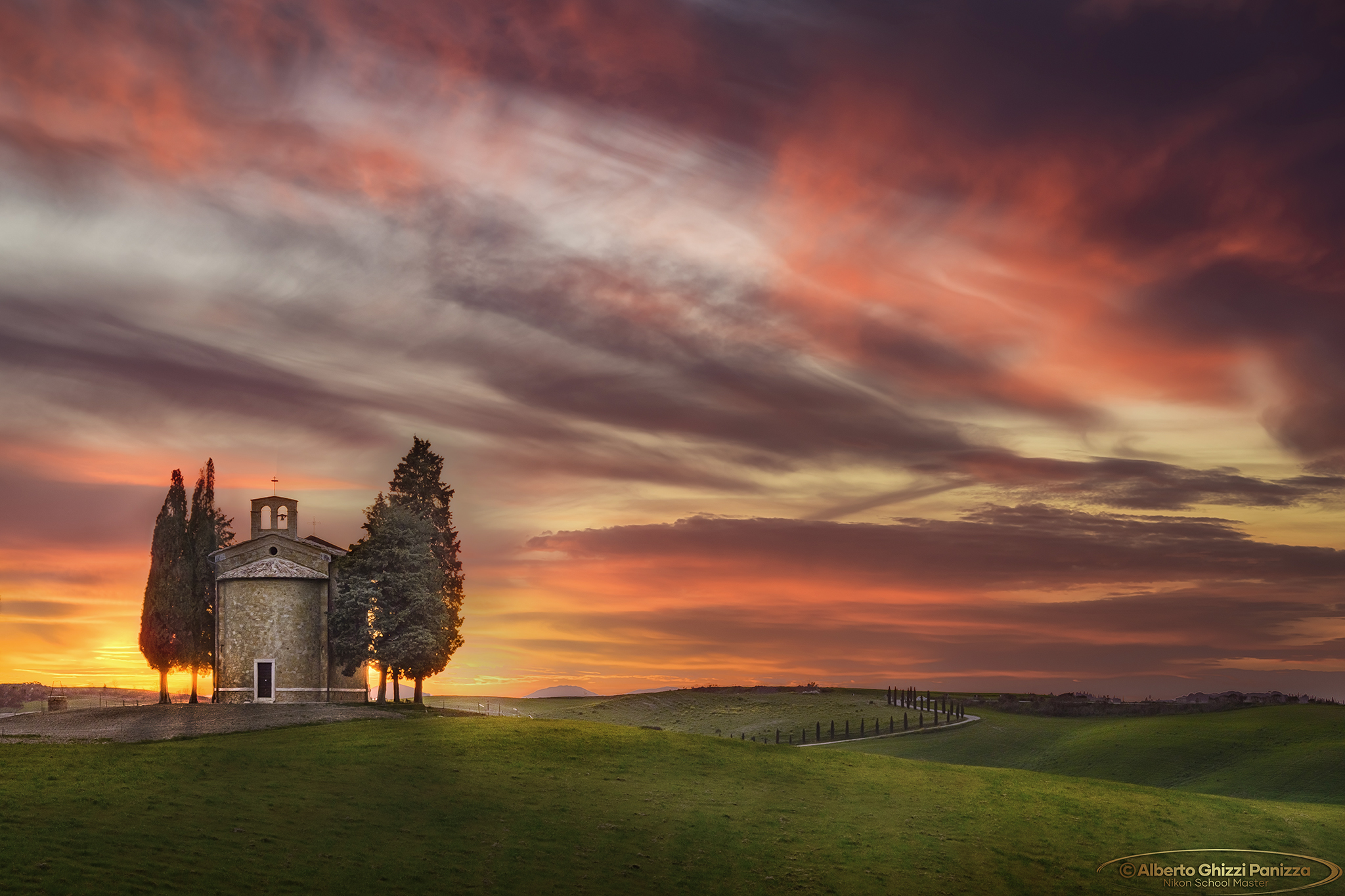 Lovely sunset in Vitaleta