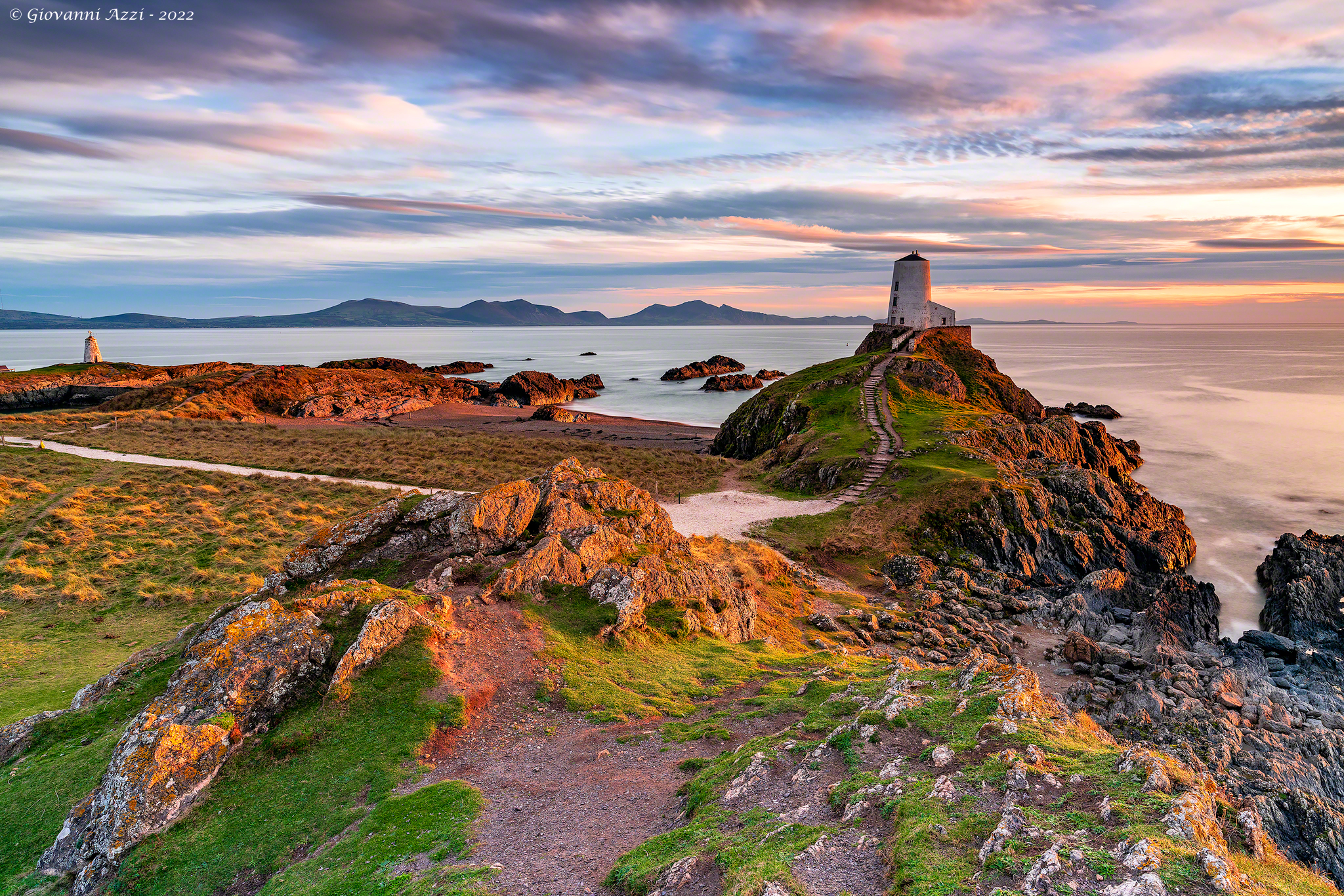 Tramonto al faro di Twr Mawr