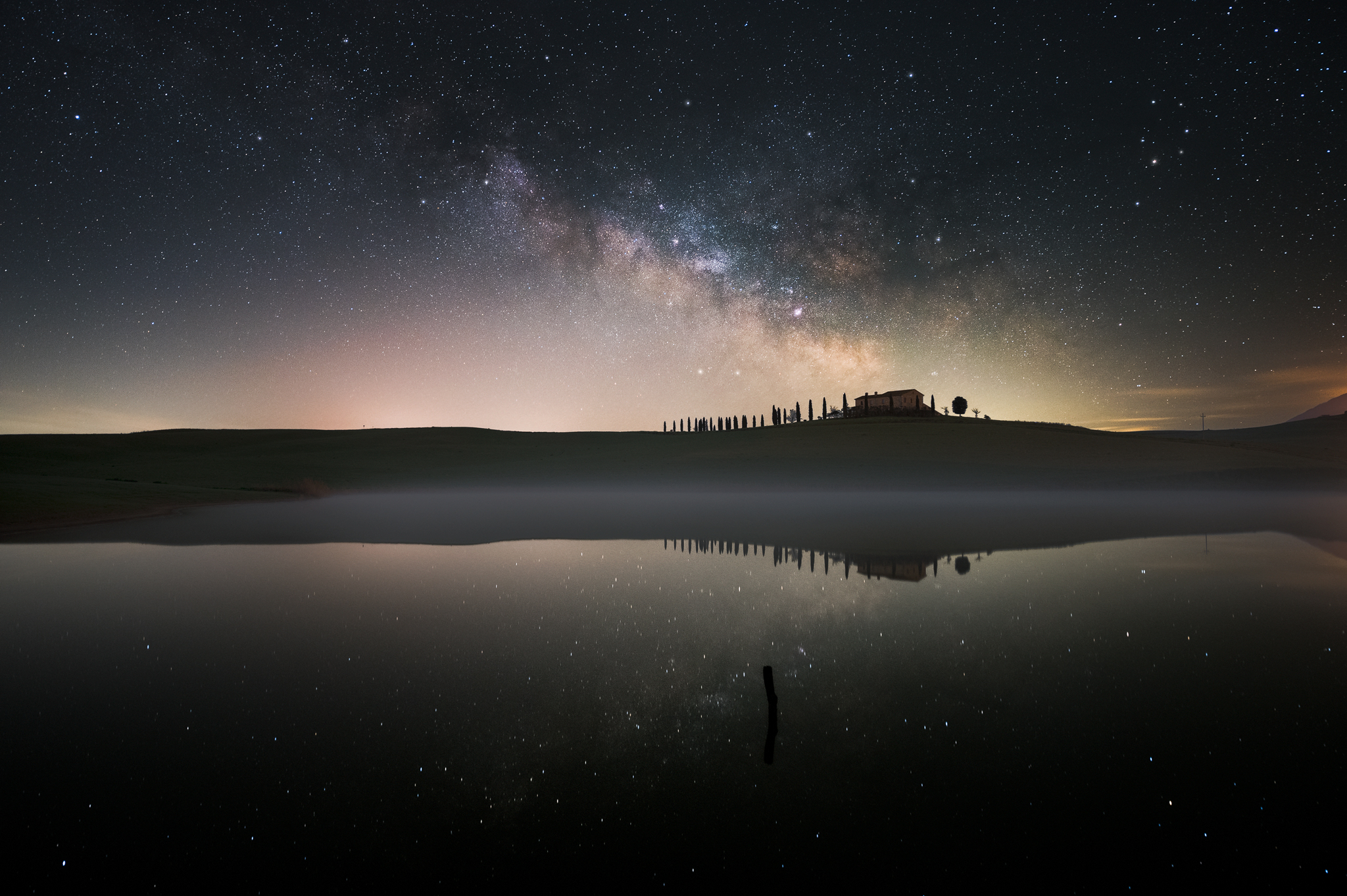 Riflessi notturni in Val d'Orcia