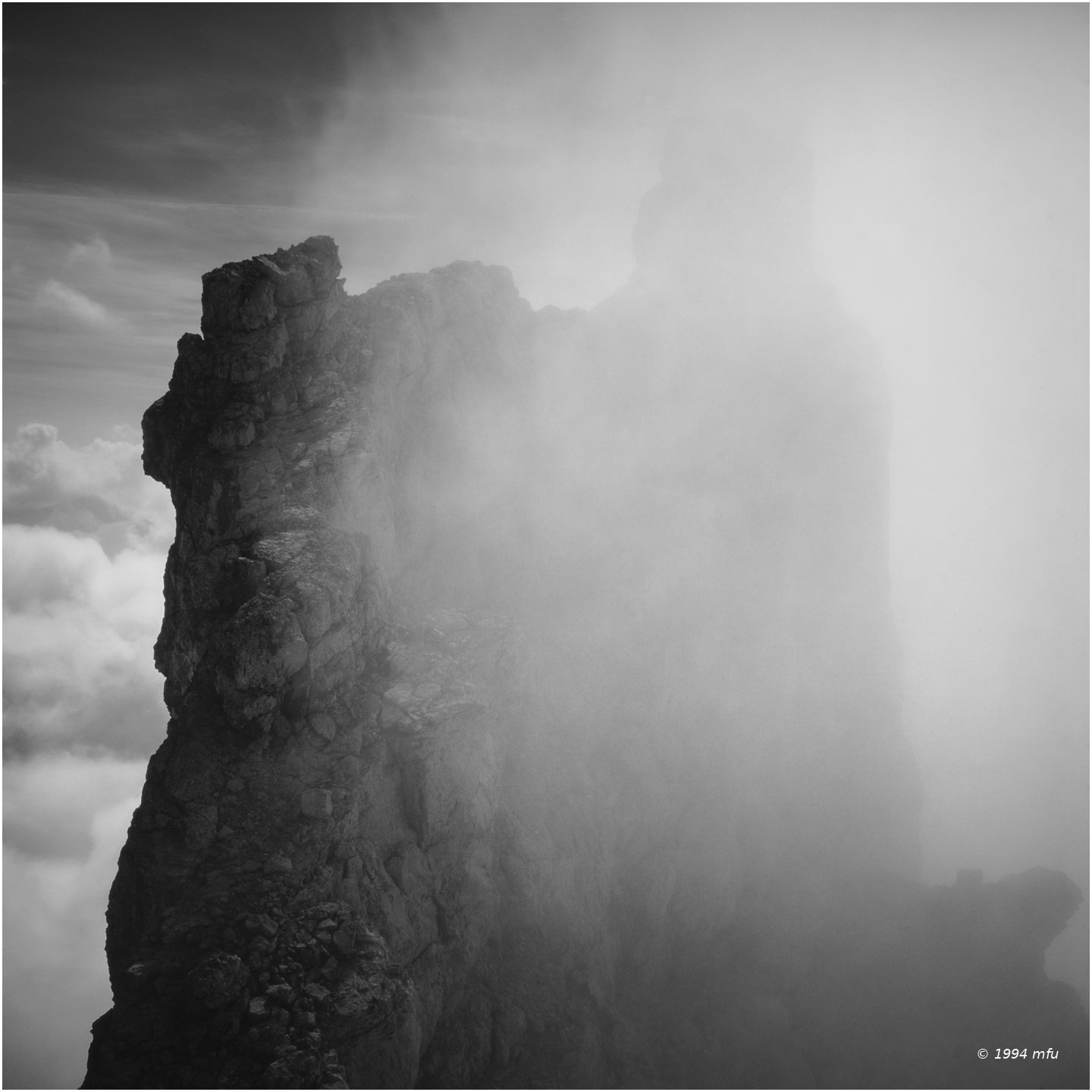 Watzmann shrouded in clouds