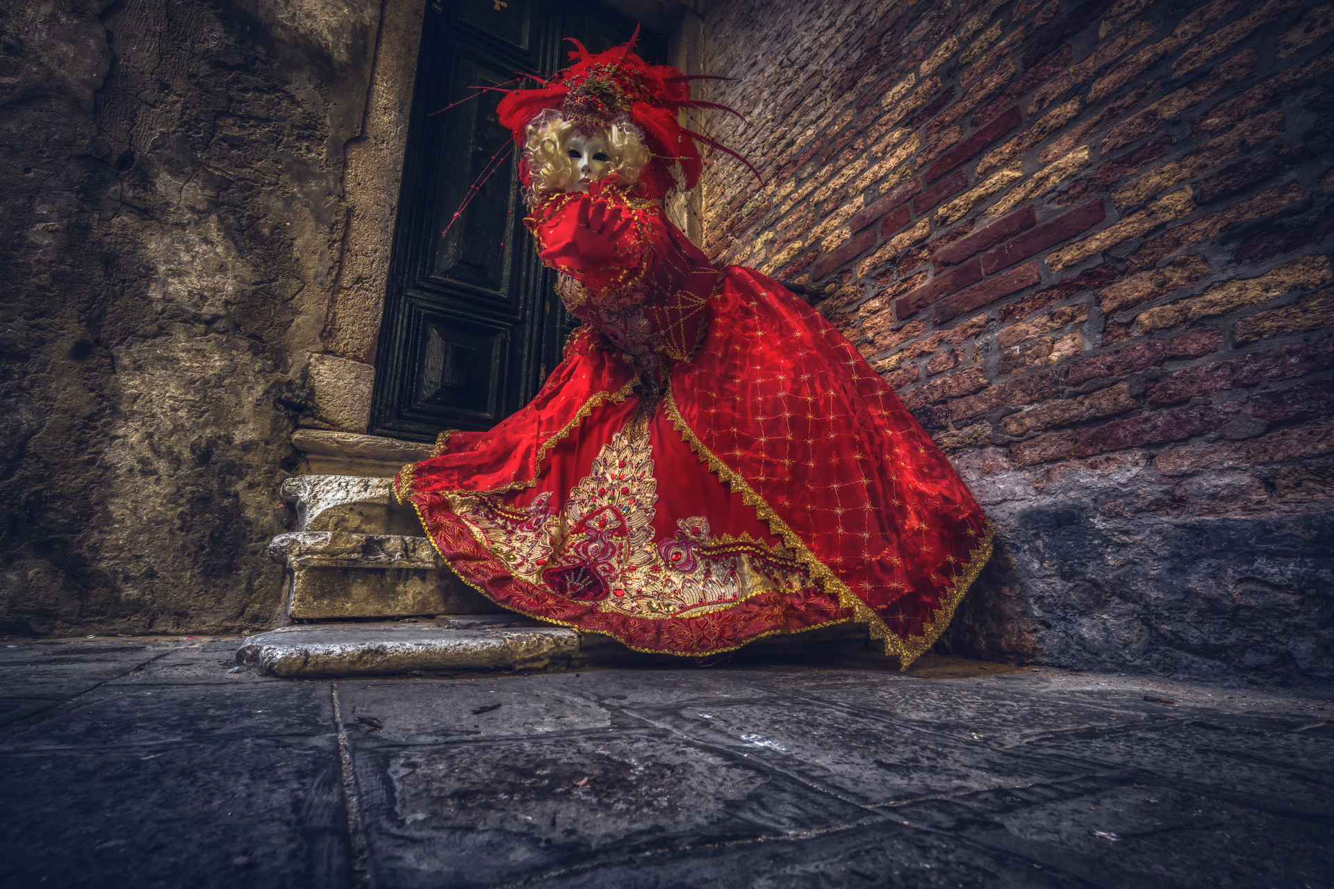 Lady in red