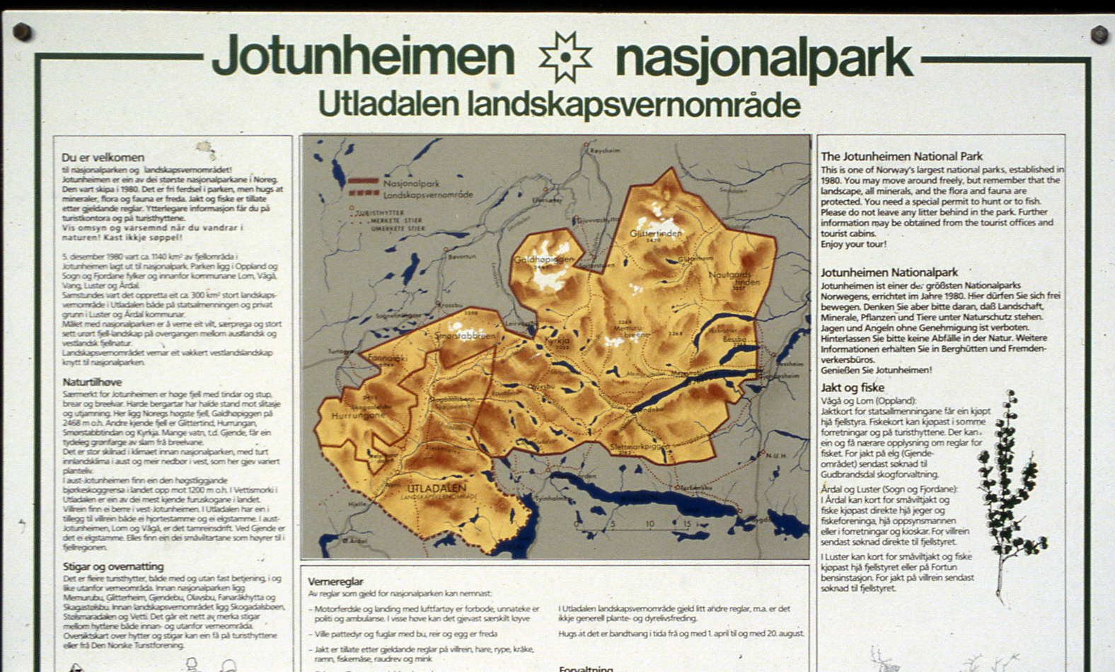 Cartina escursione in Norvegia 1988