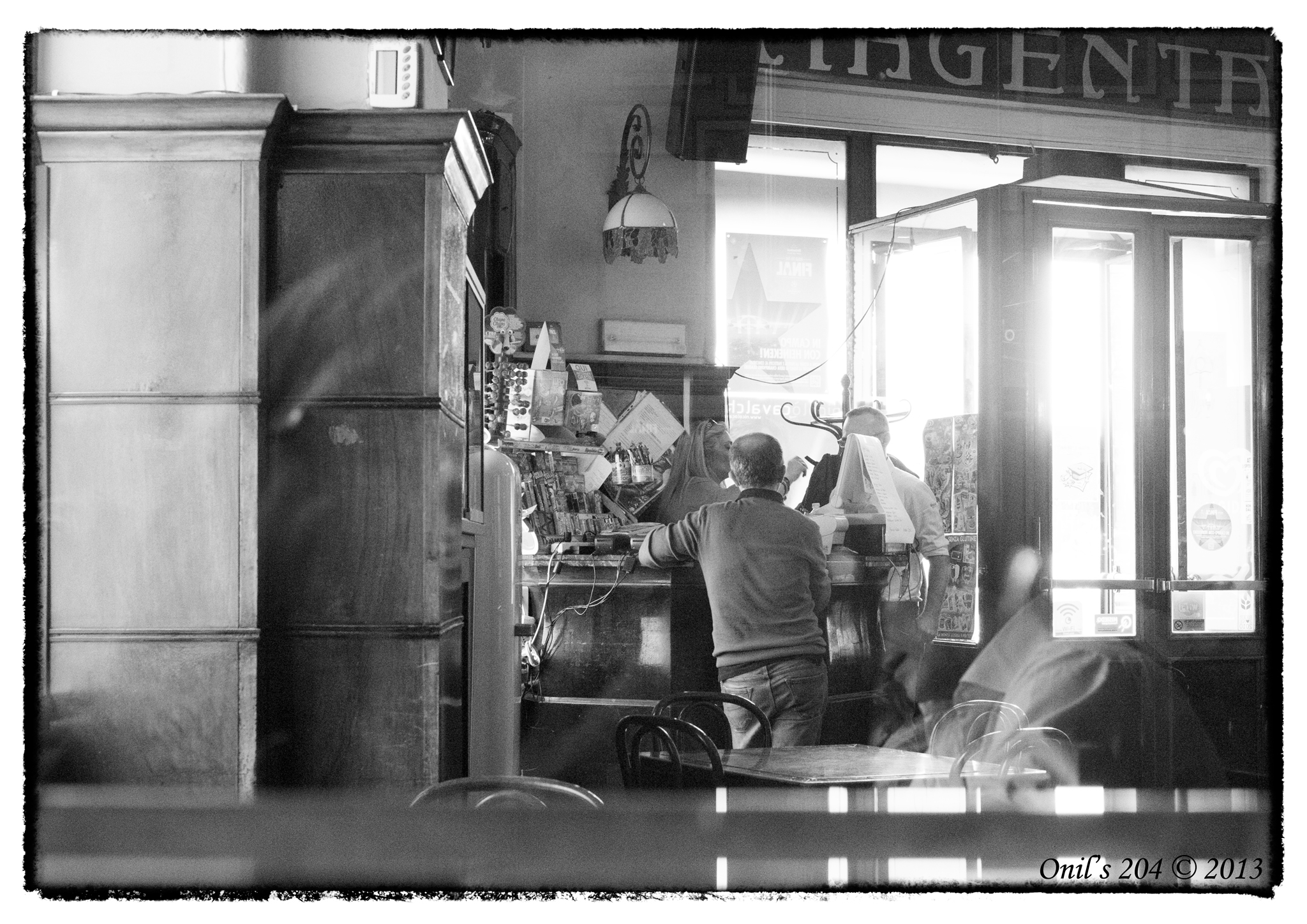 Self-portrait at the Bar Magenta