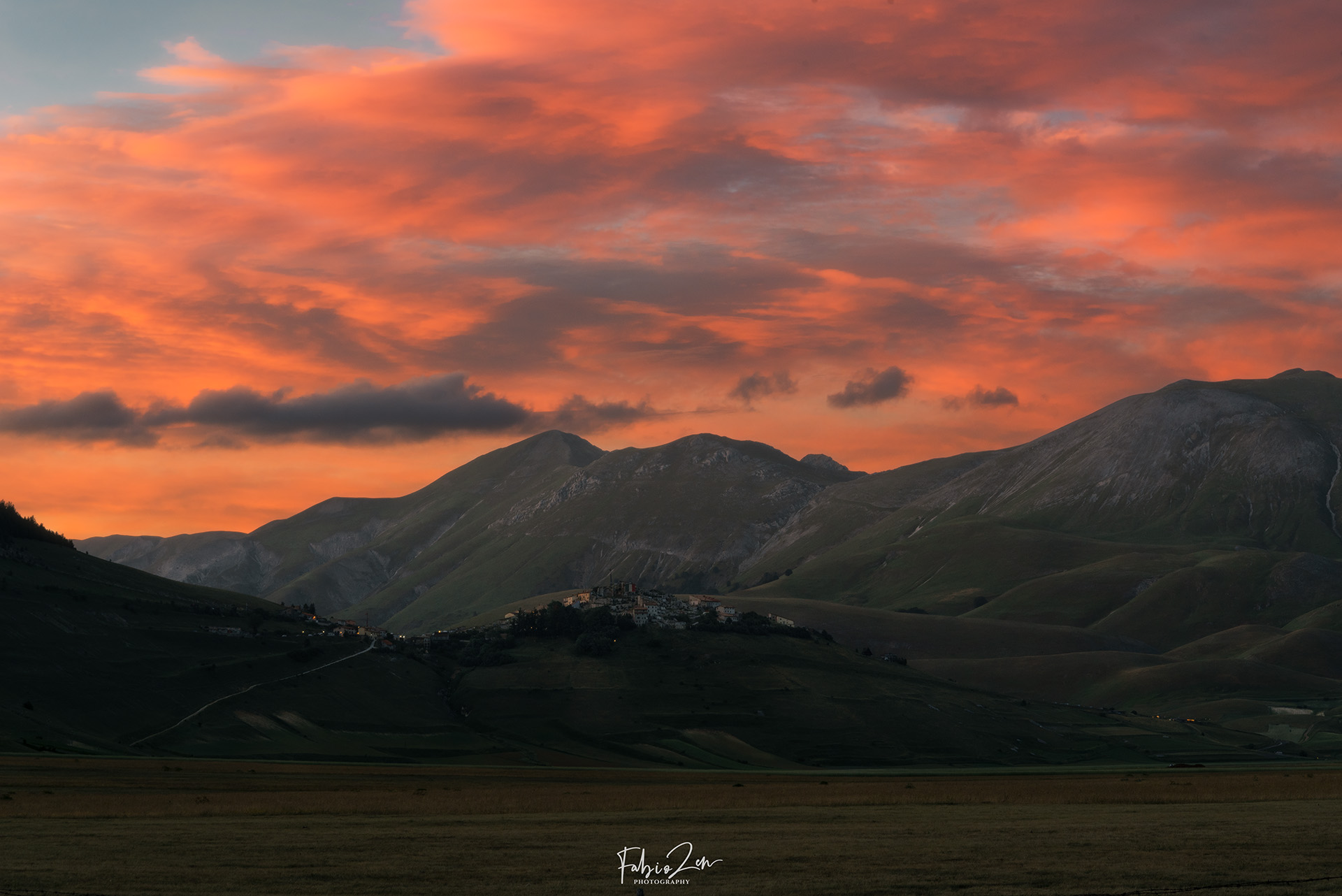 Sunset in Castelluccio di Norcia