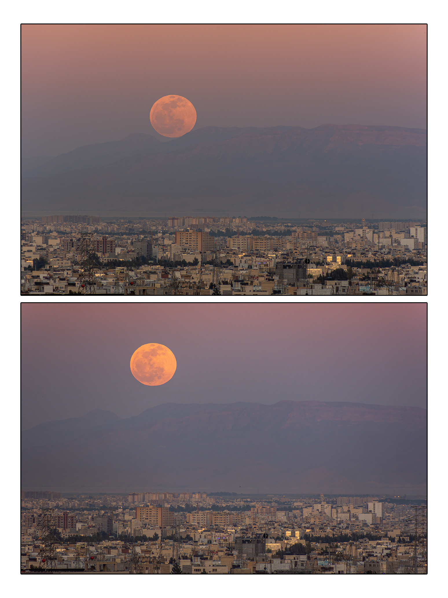 Sorgere della Luna su Shiraz