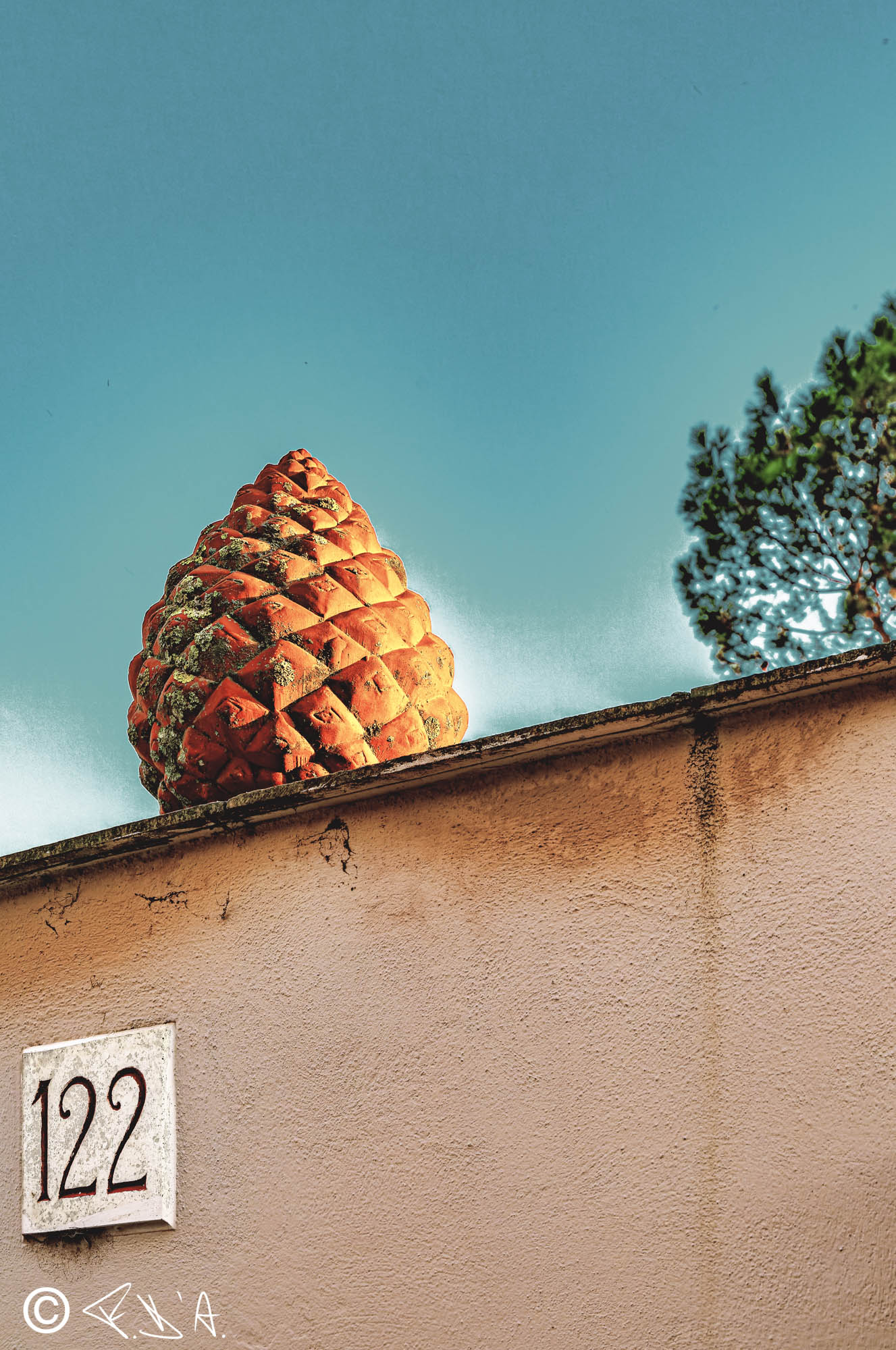 Architectural detail at sunset