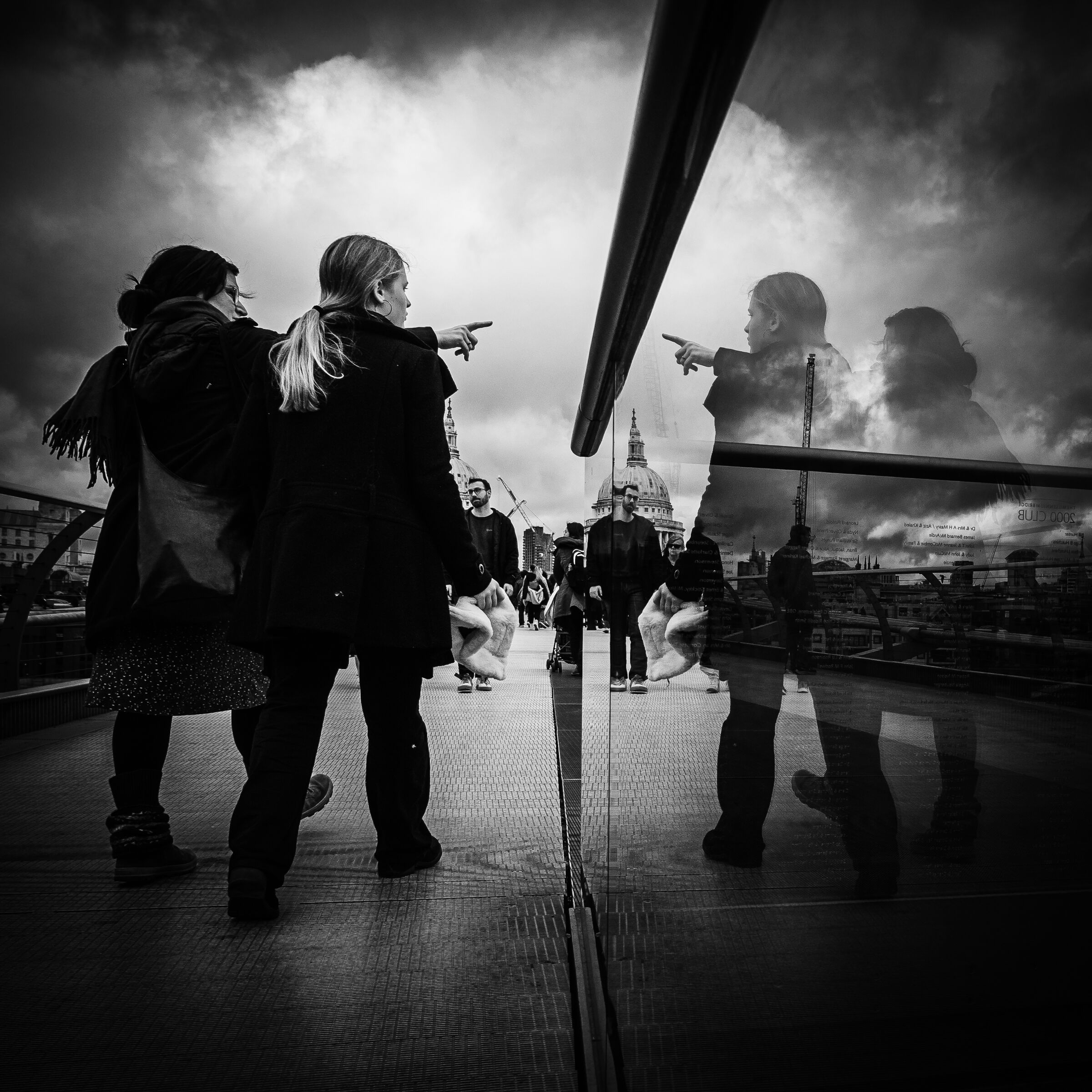 Reflections on the Millennium Bridge, London
