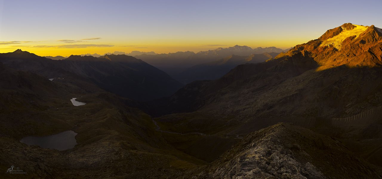 First light in the mountains