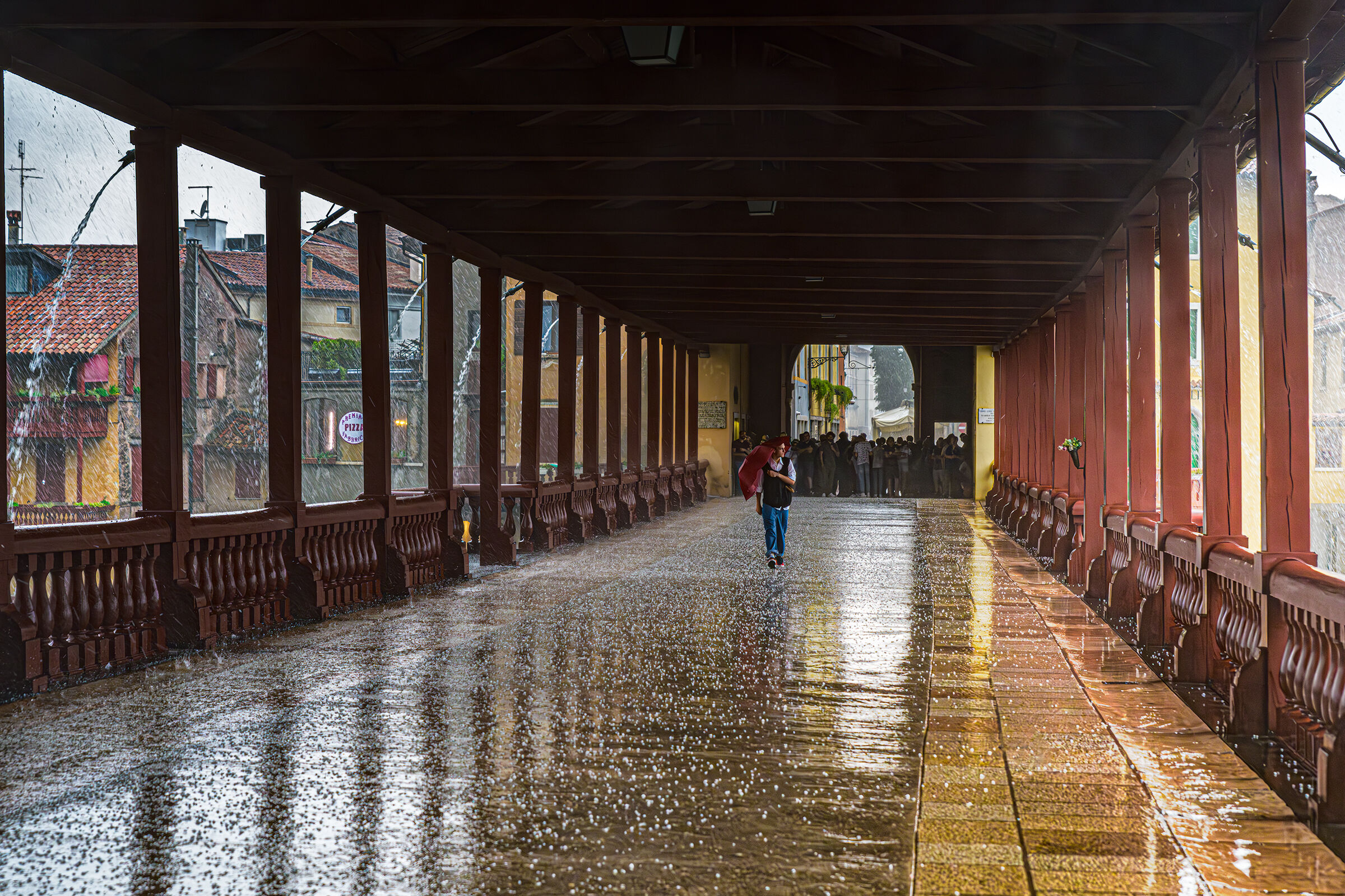 Hailstorm on the bridge of bassano