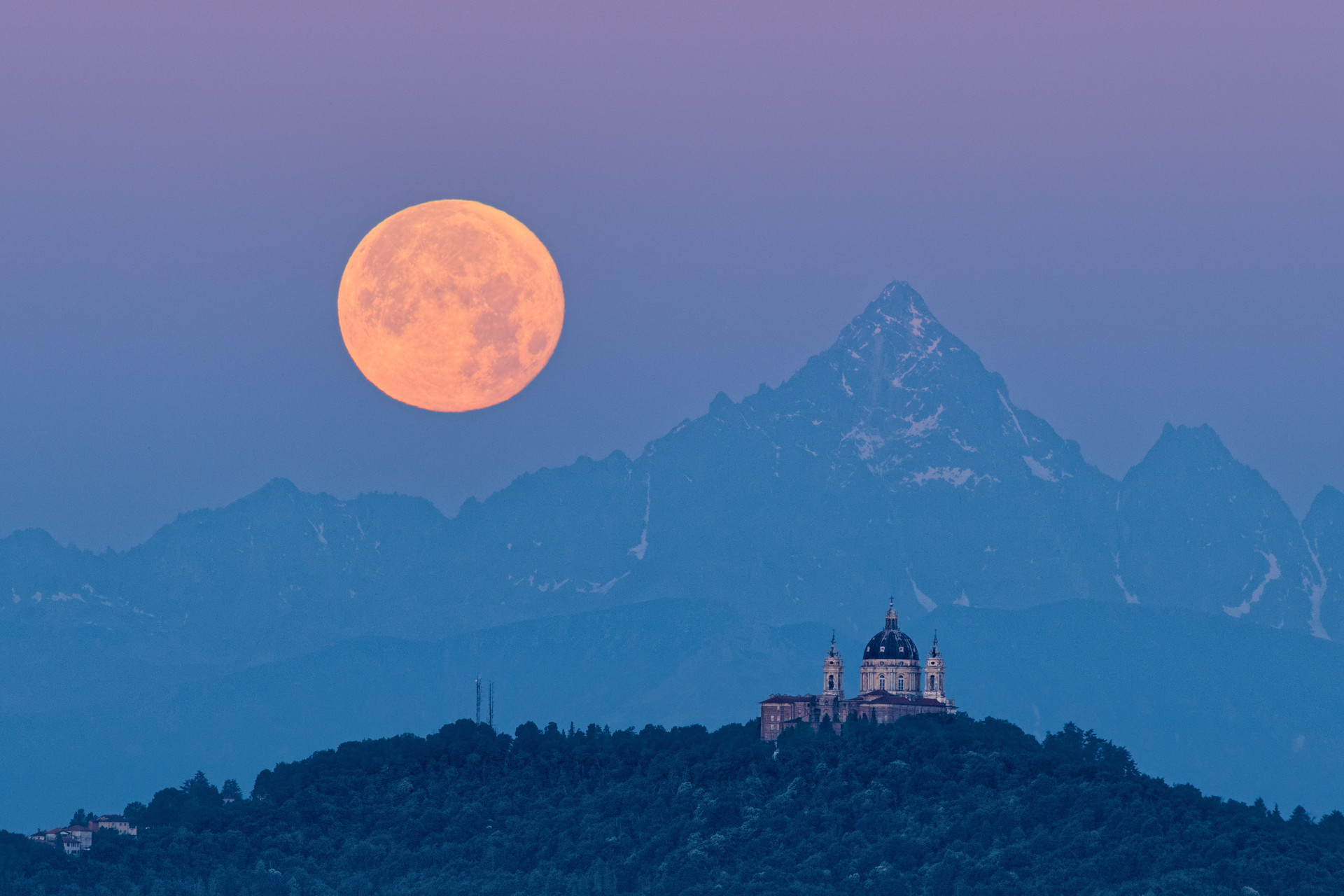 Superluna, Monviso e Superga