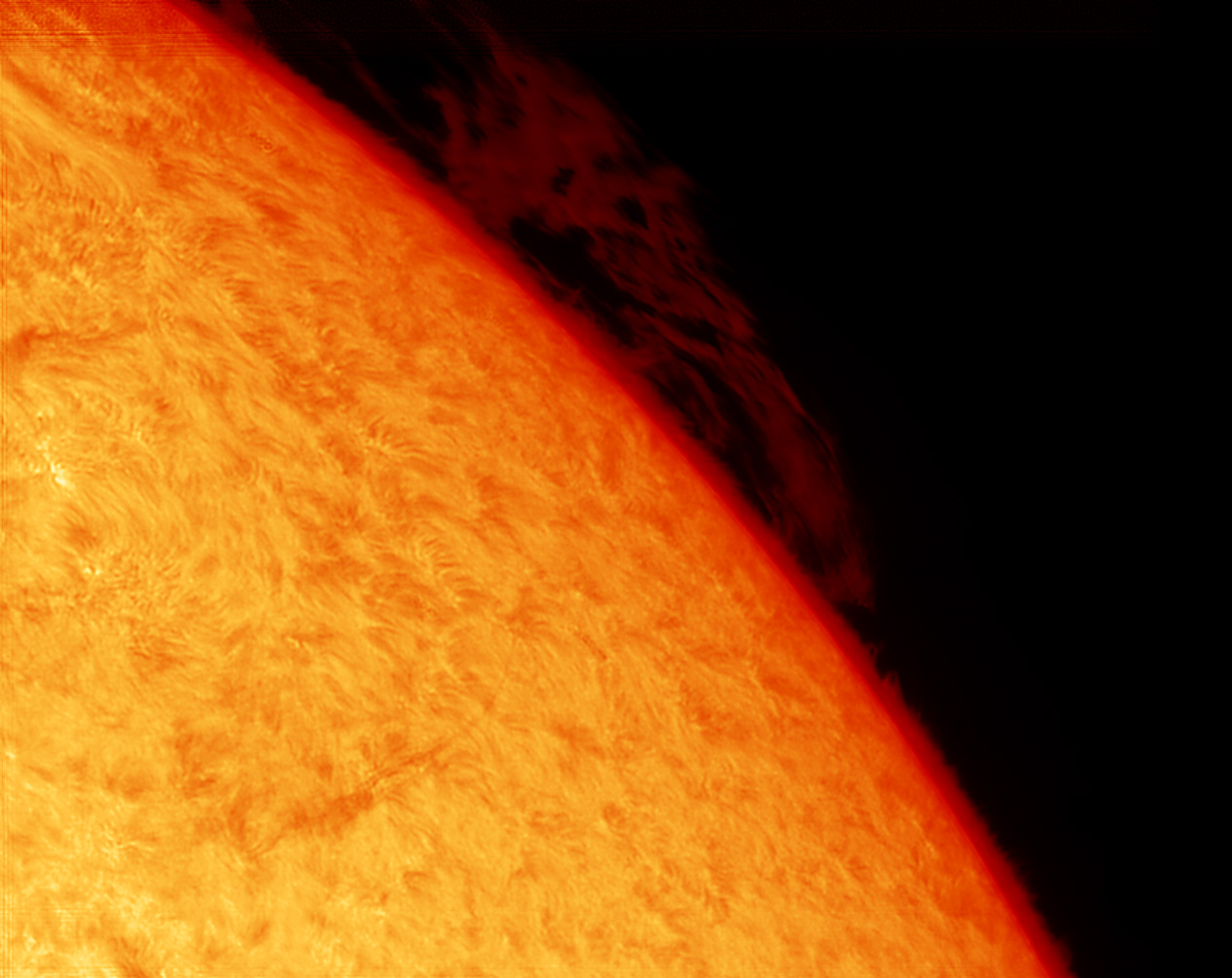 Primissimo test telescopio solare, rielaborata