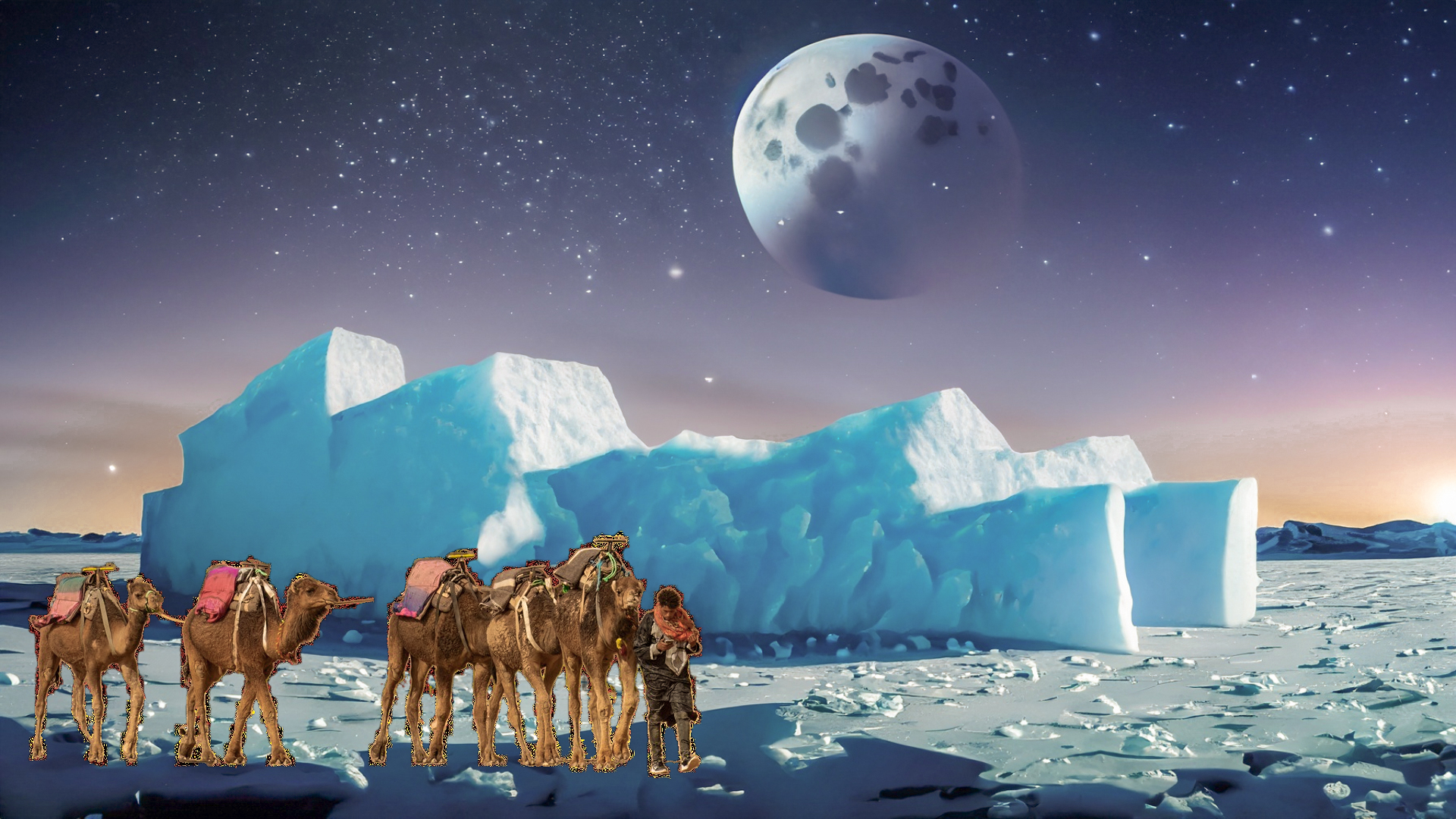 A caravan at the pole