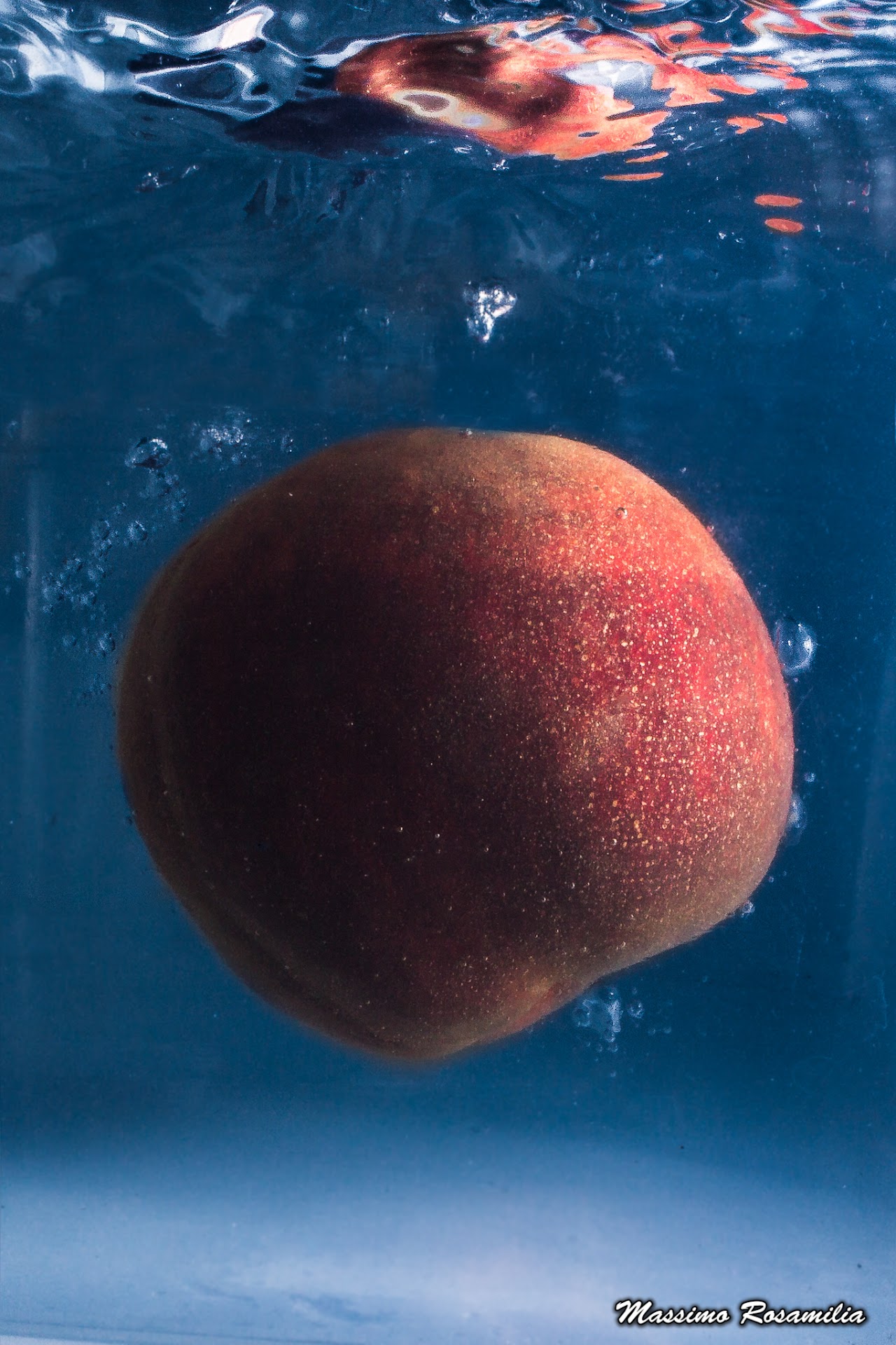 Peach in water