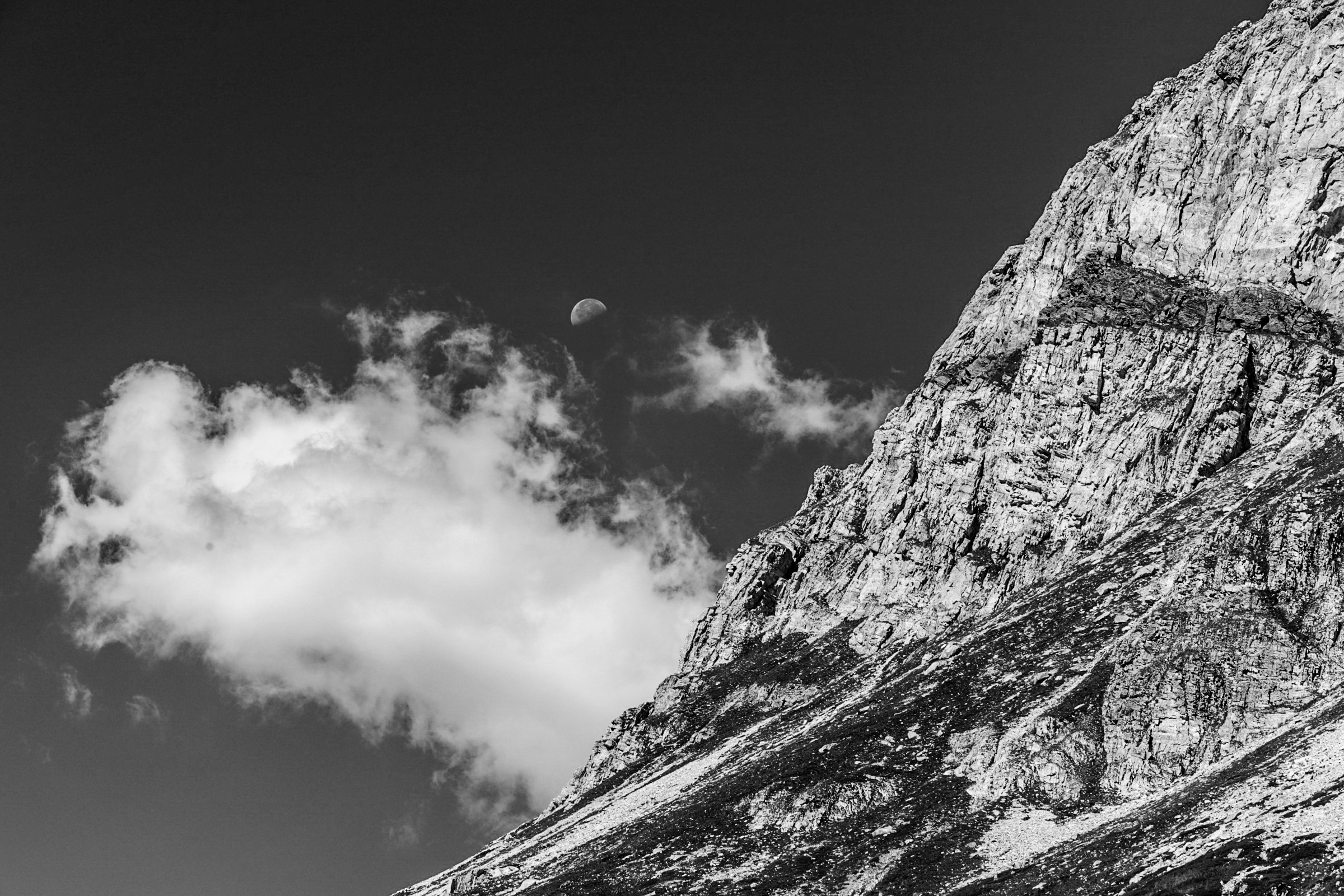 The mountain, the moon... The clouds
