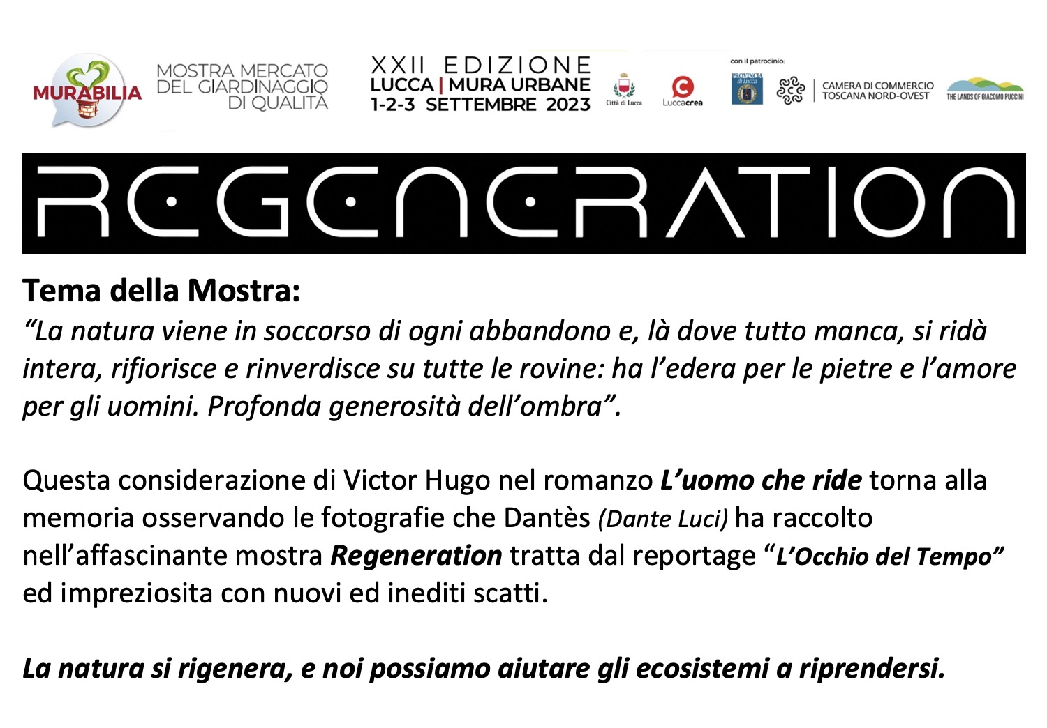 Photo Exhibition "REGENERATION" by Dantès