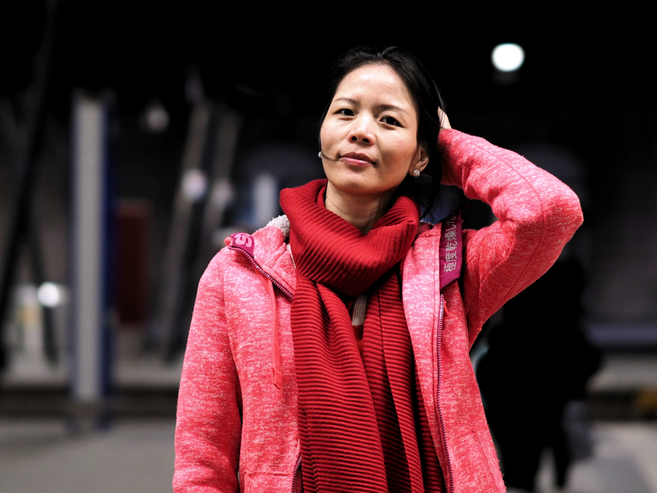 huan at the train station