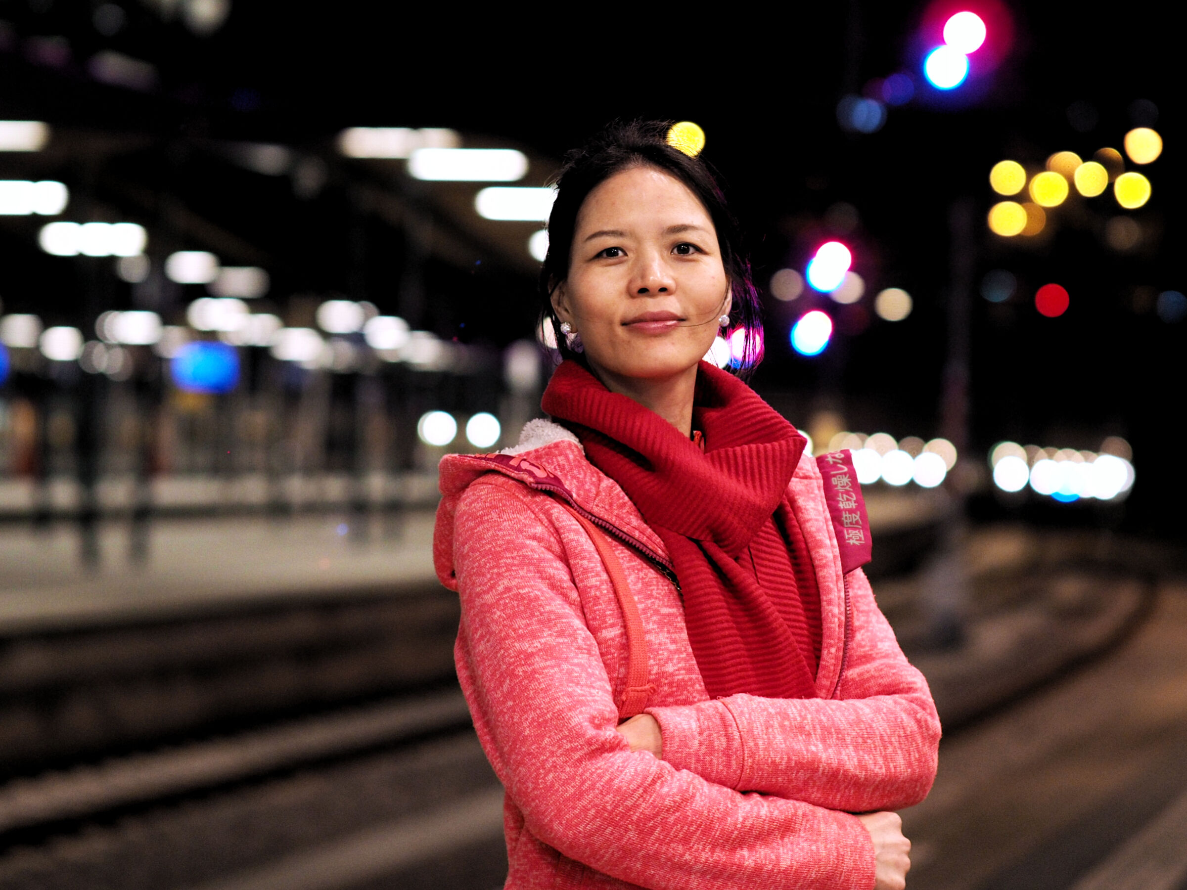 huan at the train station 2