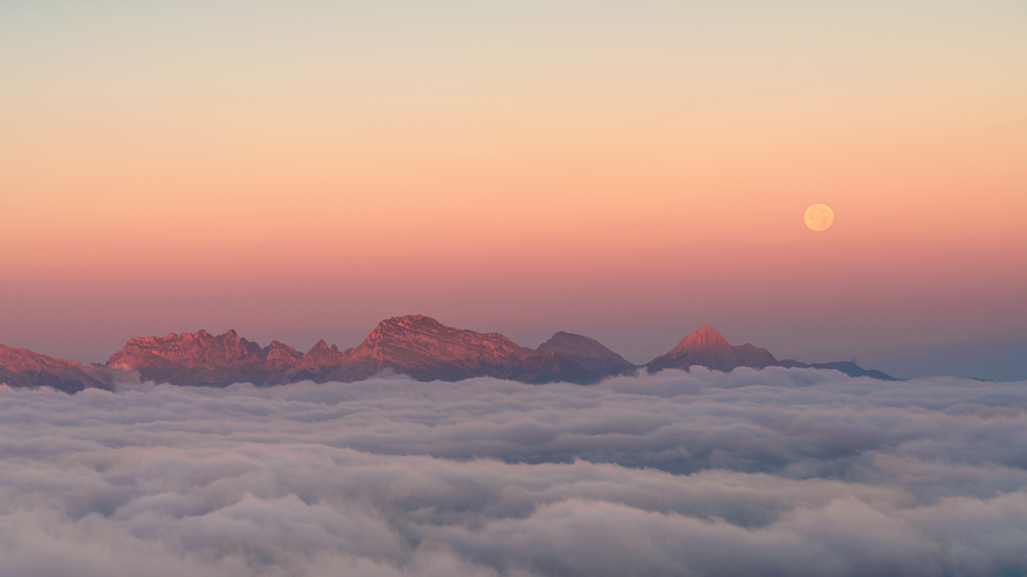 Apuane all'alba viste dalla cima del Monte Prado
