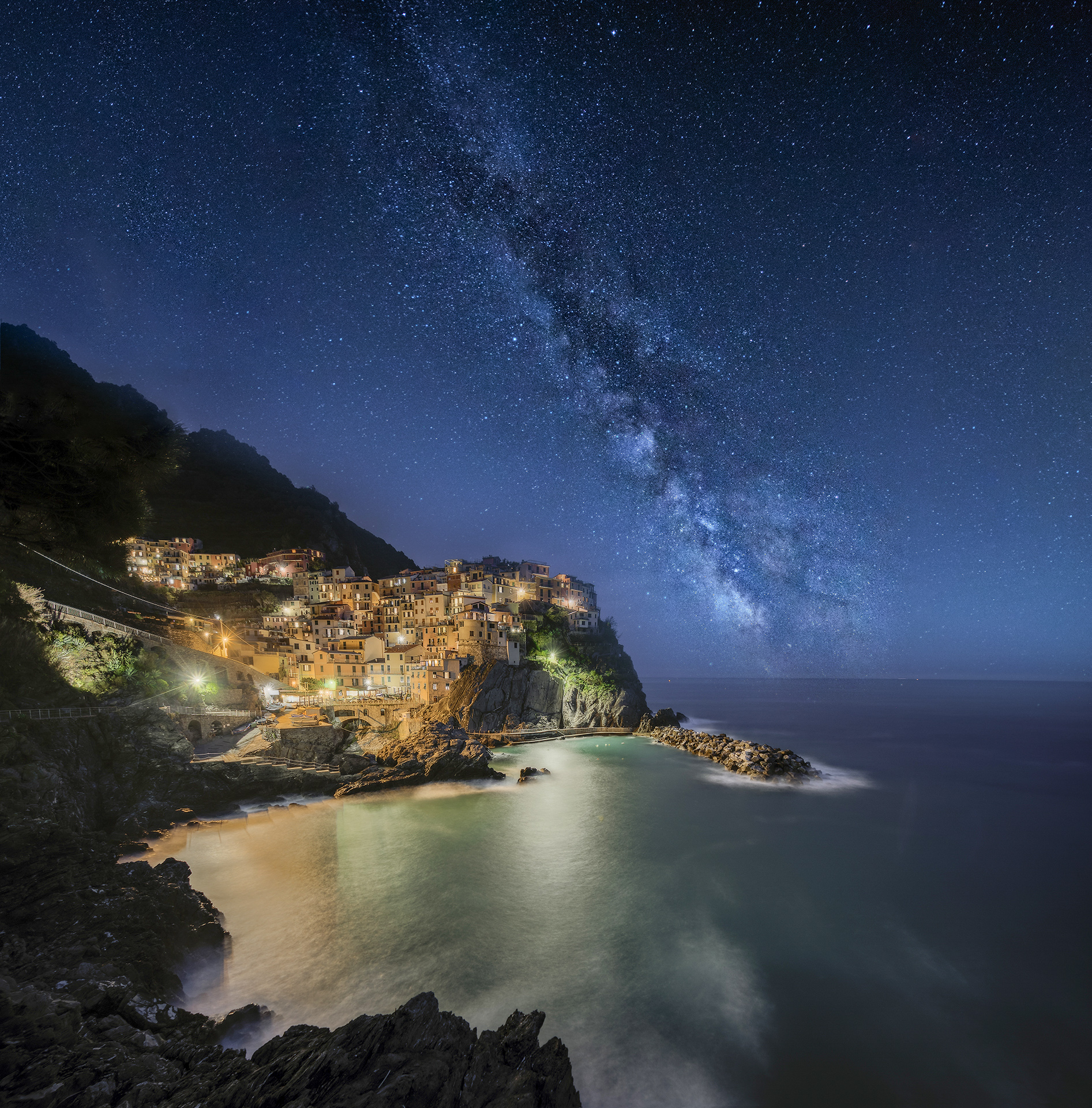Manarola with Milky Way