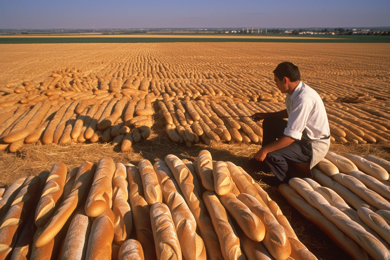 Exceptional harvest of baguettes in France