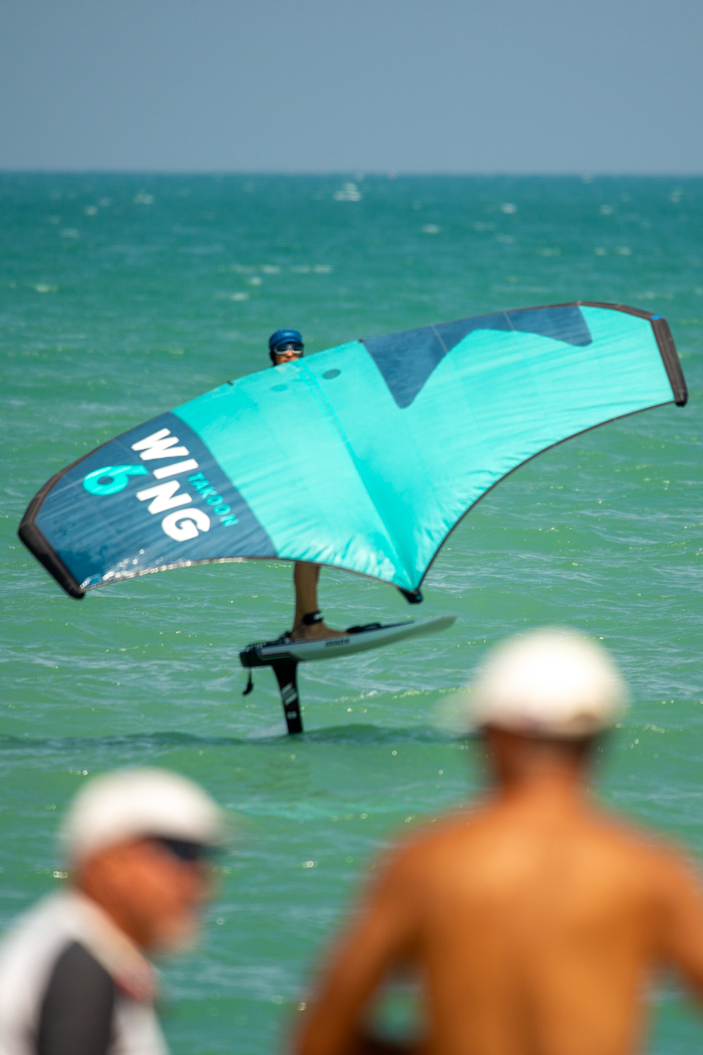 Wing foil and spectators