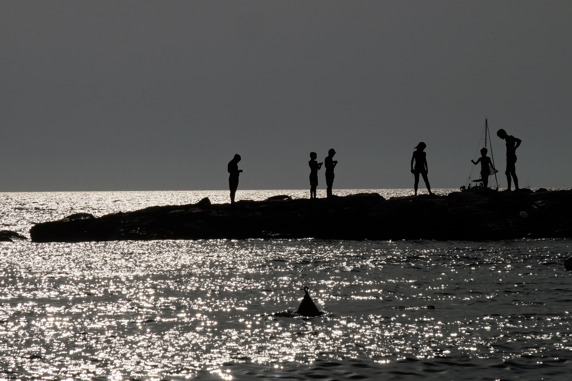 Beach at sunset.