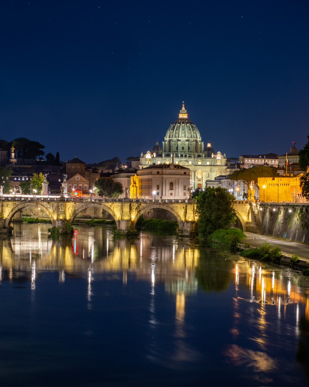 Rome view of St. Peter's from the Umberto I Bridge