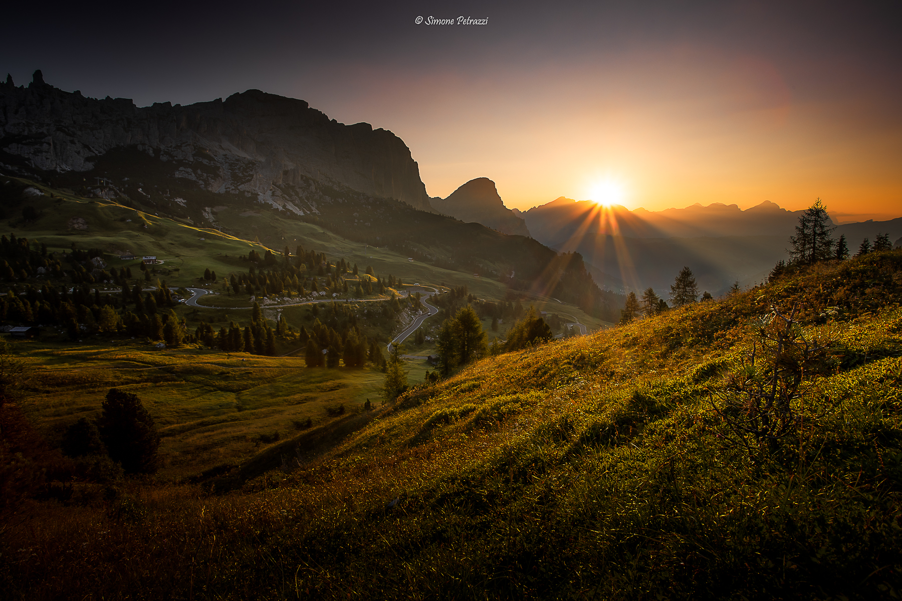 Sunrise at Passo Gardena