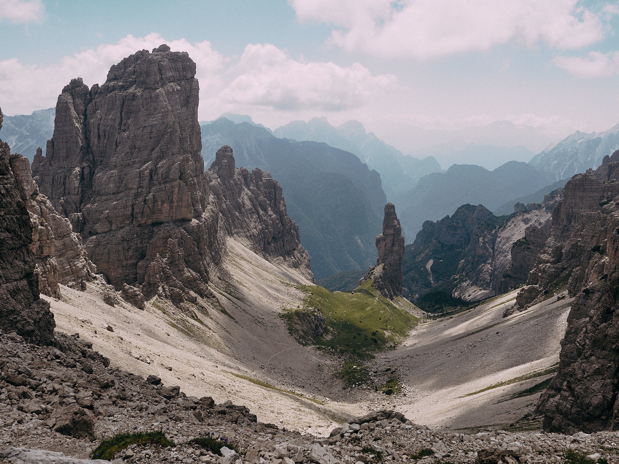 Bell tower of Val Montanaia from Forcella Montanaia