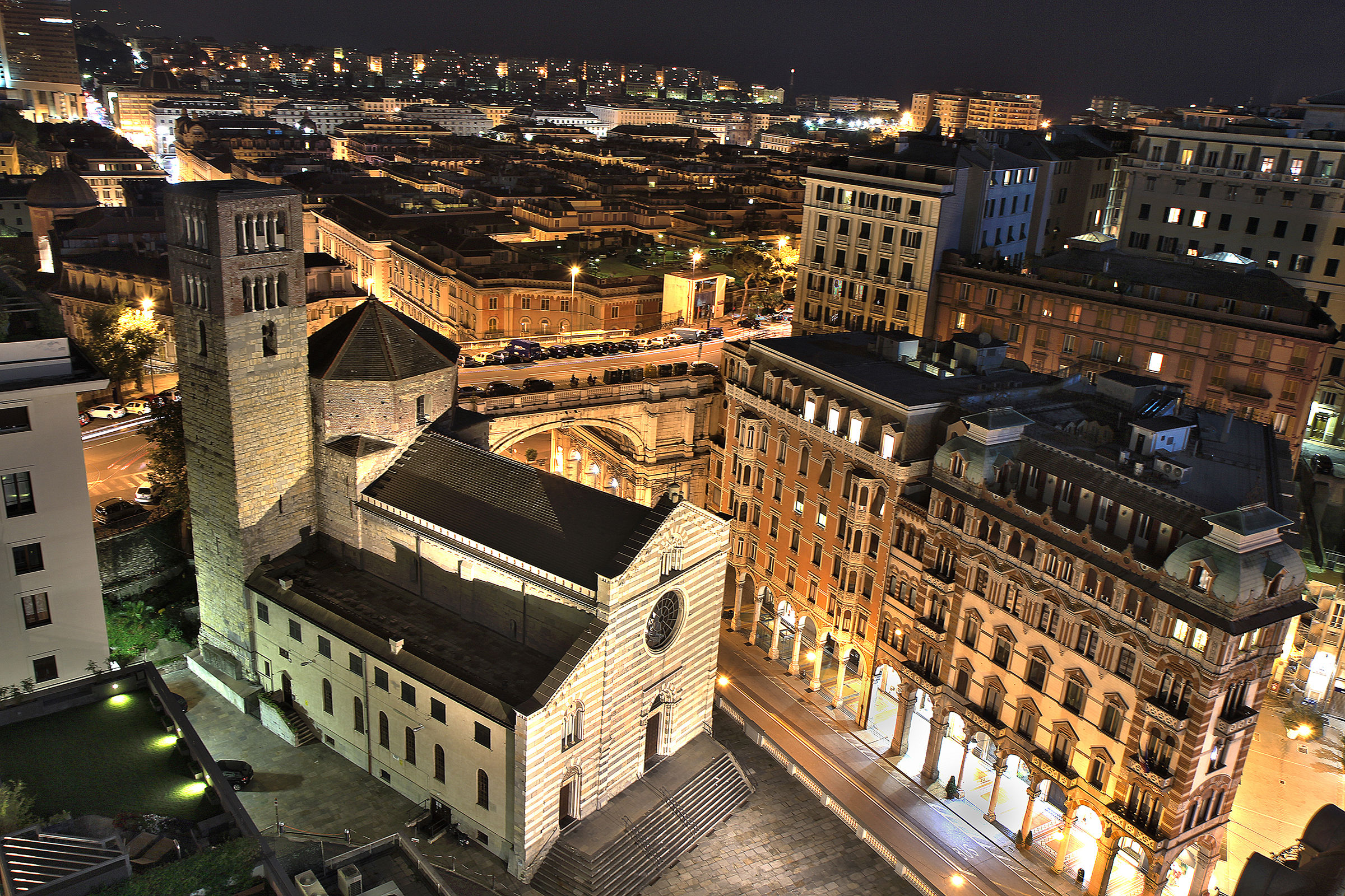 Genoa by night Santo Stefano