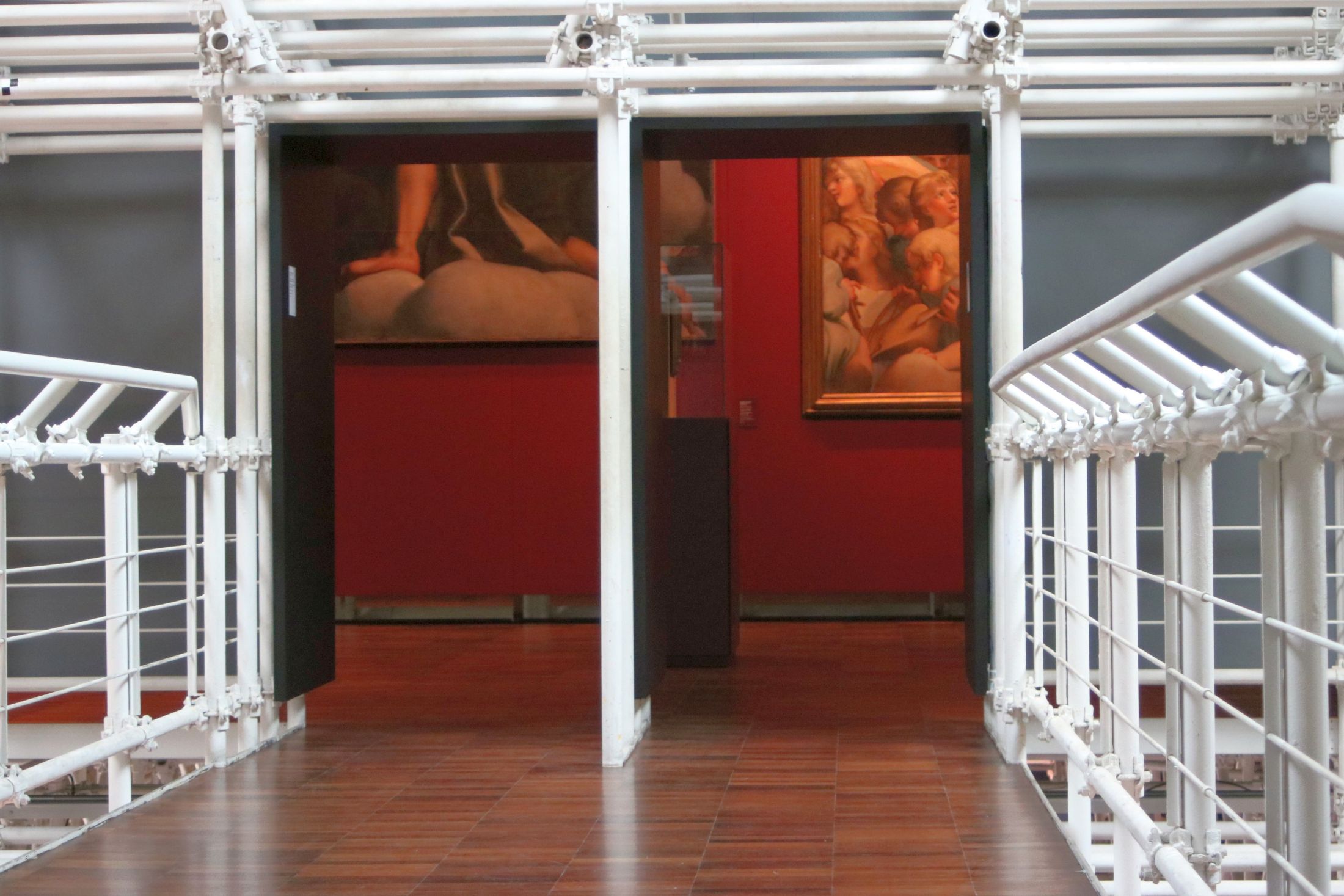 Antique red and modern white